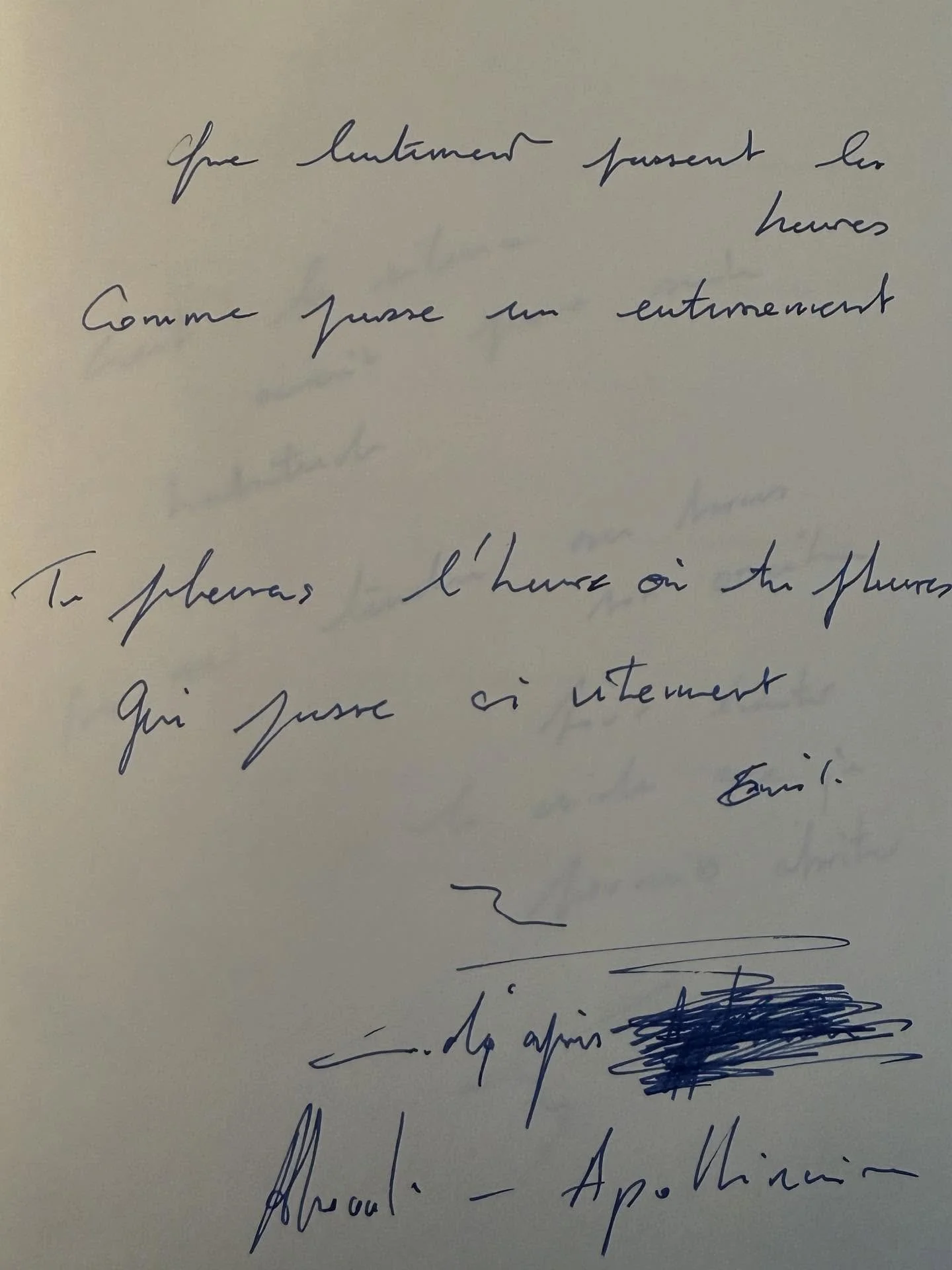 R&eacute;&eacute;criture 
- po&egrave;me d&rsquo;apr&egrave;s Apollinaire