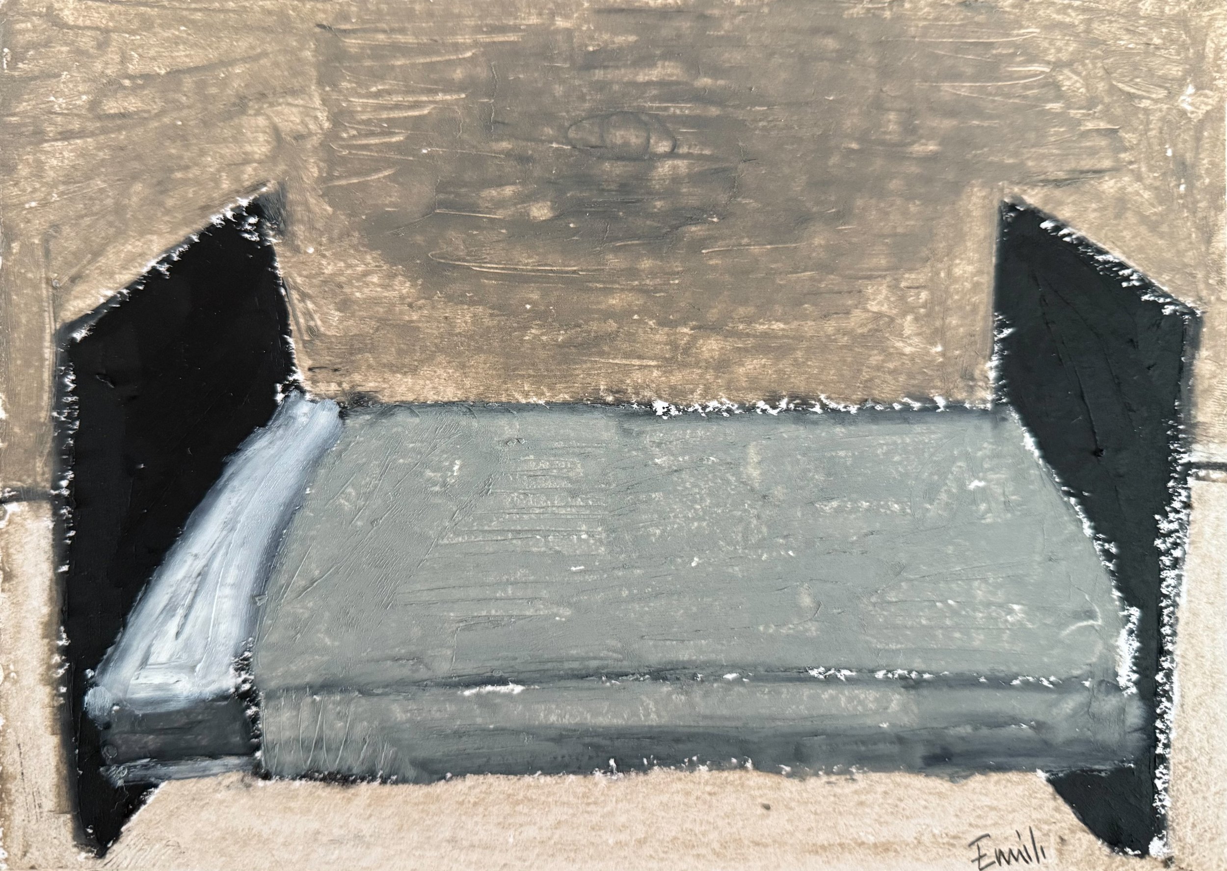 Un homme qui dort- Pastel à l'huile sur papier 18x13cm