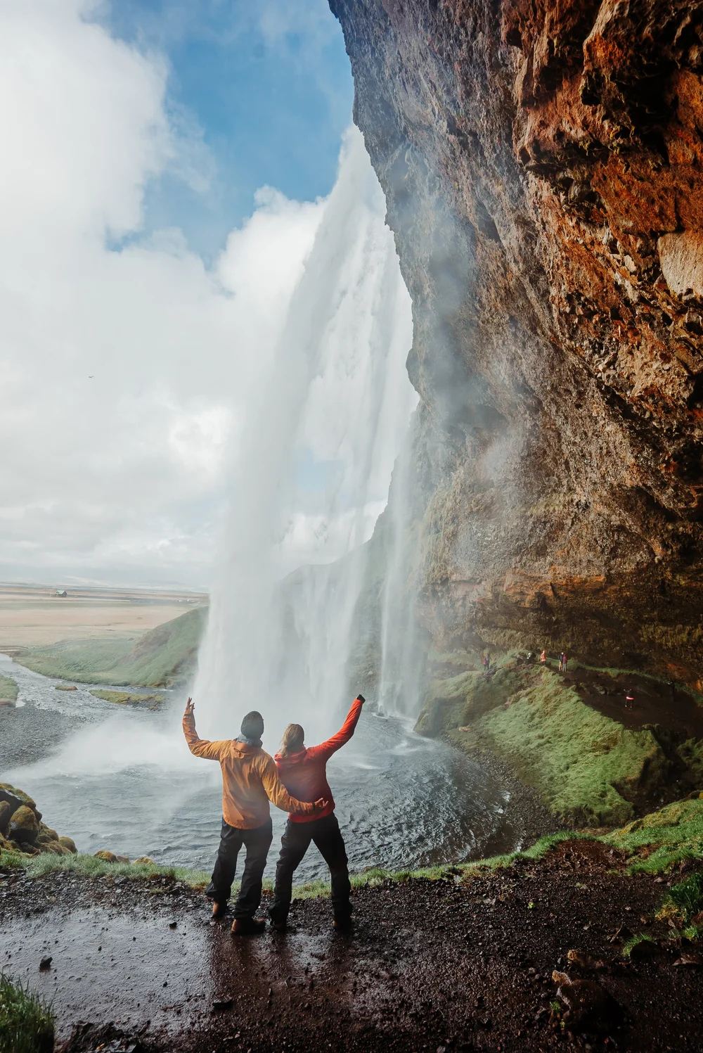 Behind a waterfall in Iceland