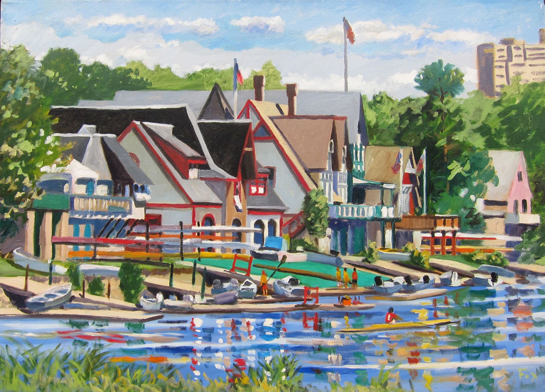 Boathouse Row #1 ( 11" x 14" matted print )