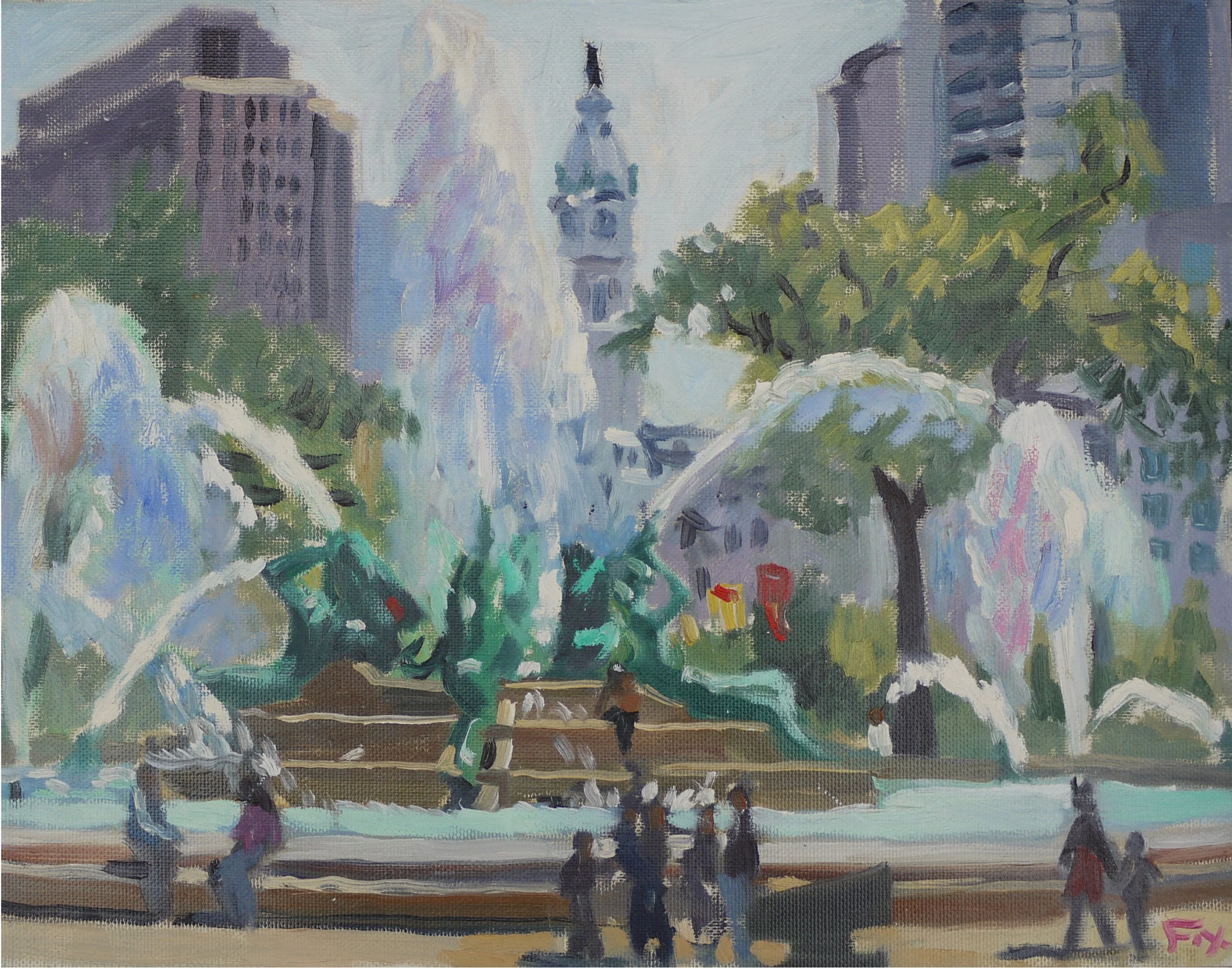 Logan Square #1 . ( 11" X 14" MATTED PRINT)