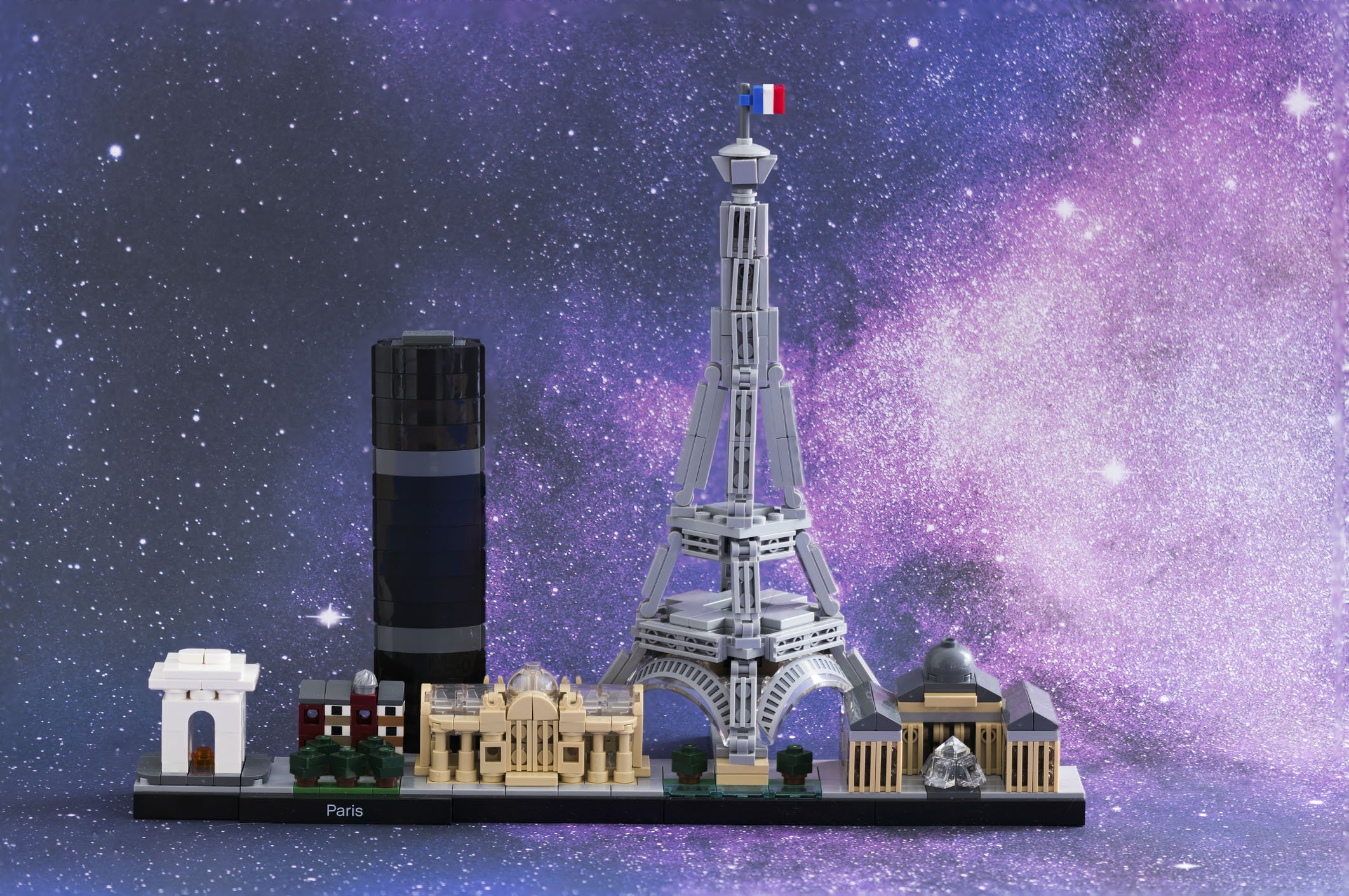 Lego Paris with Milky Way Backdrop