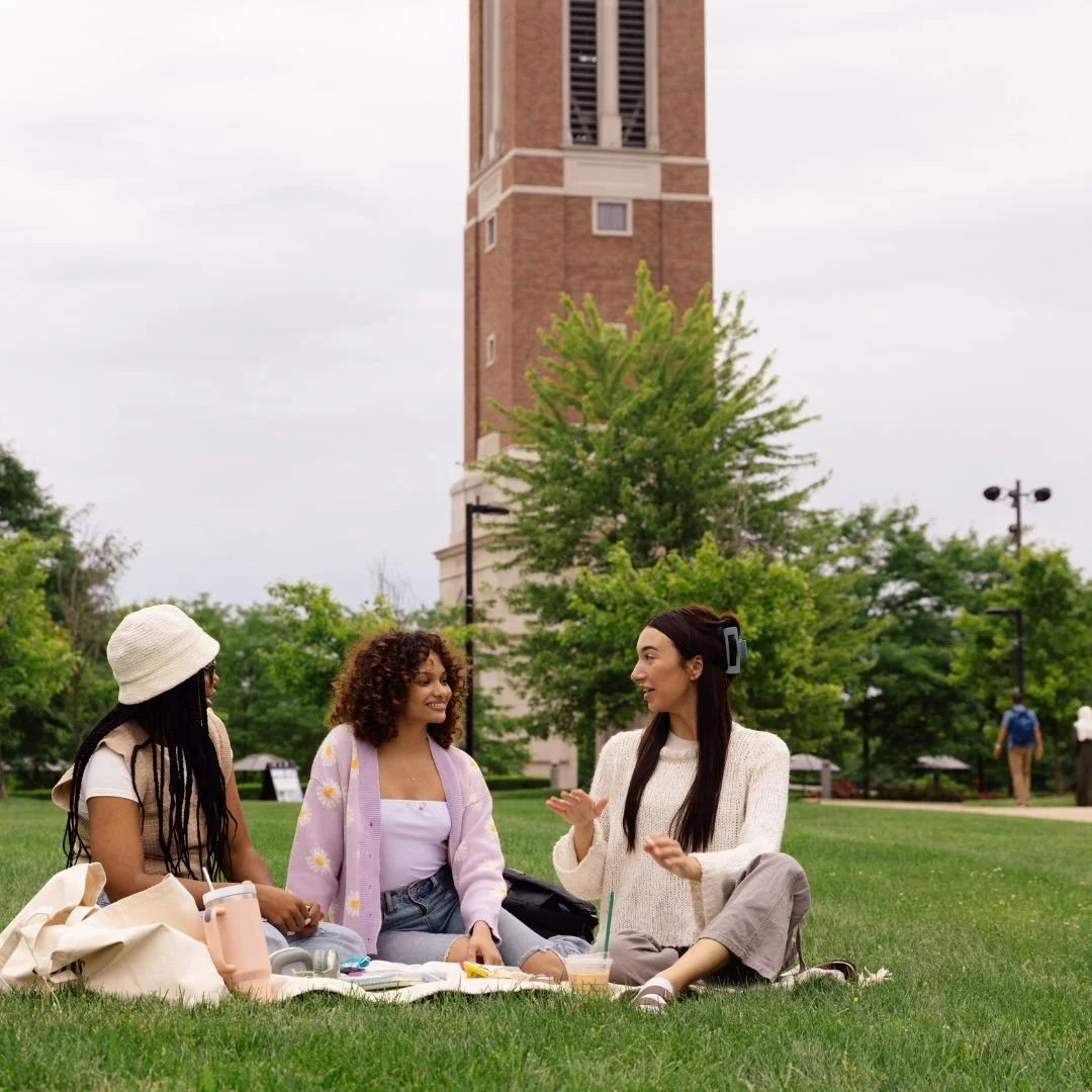 friends having a picnic outside