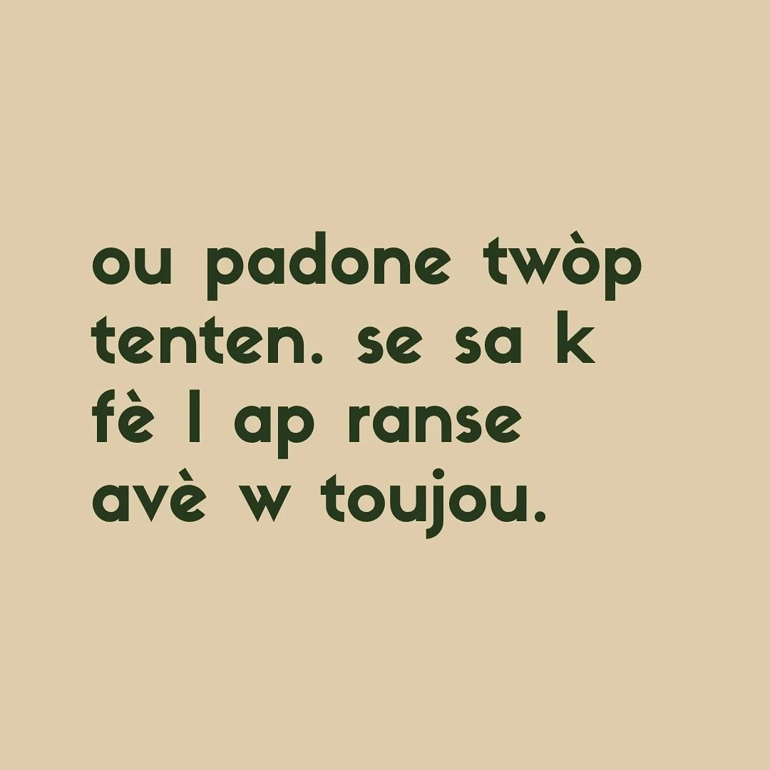 Debwouye w k&ograve;m&egrave; 🤡

#S&egrave;tz&egrave;l #K&egrave;NanMen #ManmanBonK&egrave; #SereBoubounOu #PaKiteNenp&ograve;tMounNanK&ograve;l&egrave;tOu #SawPaleF&egrave; #SispannBayAwousaChans #PozeSouBoudaChire #AwousaPaKaRanplasePapaw #OuTw&og