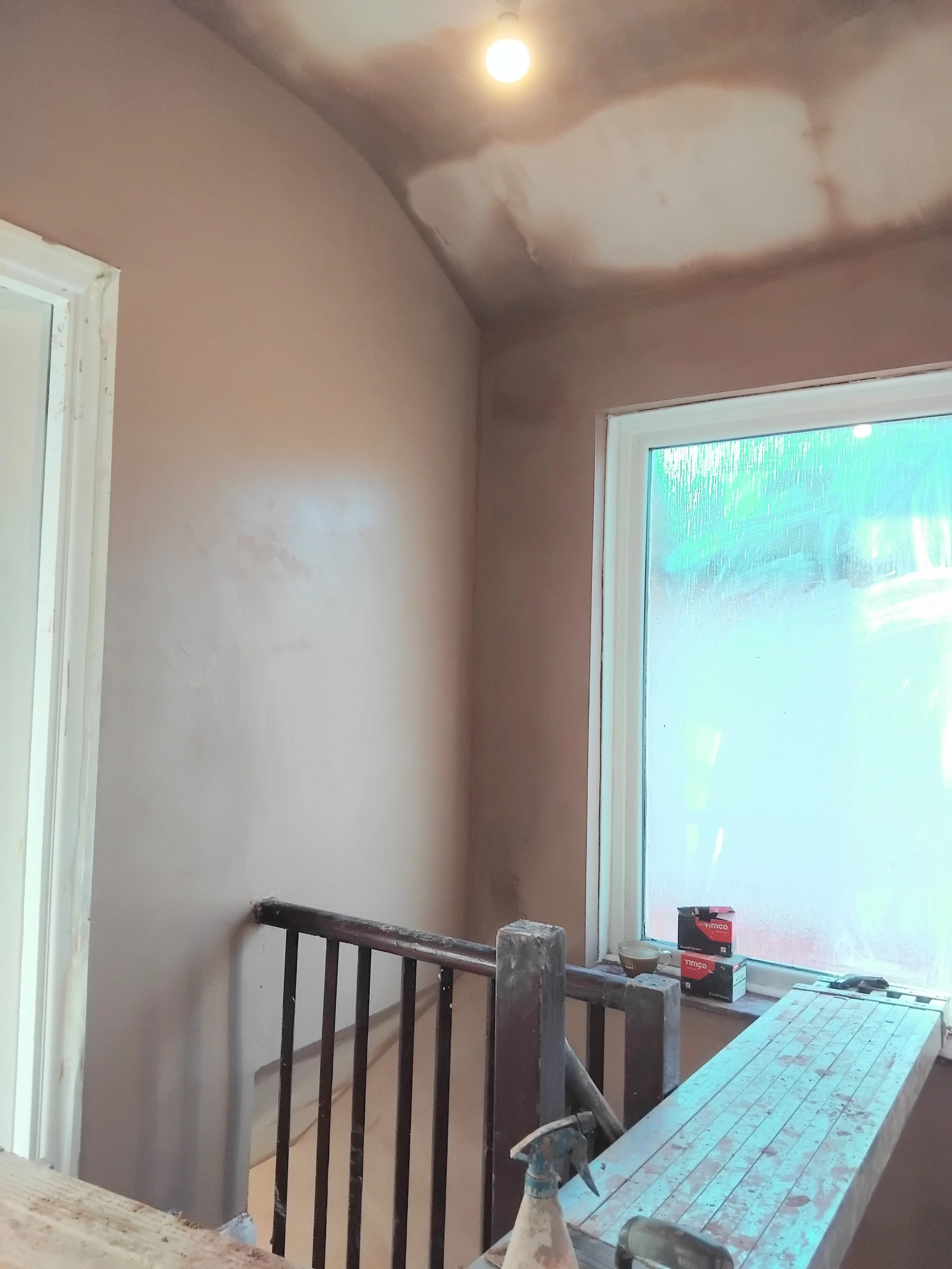 Landing plastered in Tameside 