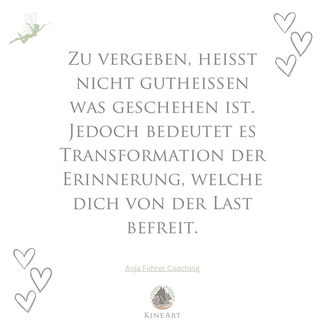 Die Vergebung steht oft f&uuml;r das Loslassen von Groll, Hass oder Ressentiments gegen&uuml;ber anderen, was zu innerem Frieden und pers&ouml;nlichem Wachstum f&uuml;hrt. Durch Vergebung entsteht Heilung, sowohl f&uuml;r sich selbst im Innen als auc