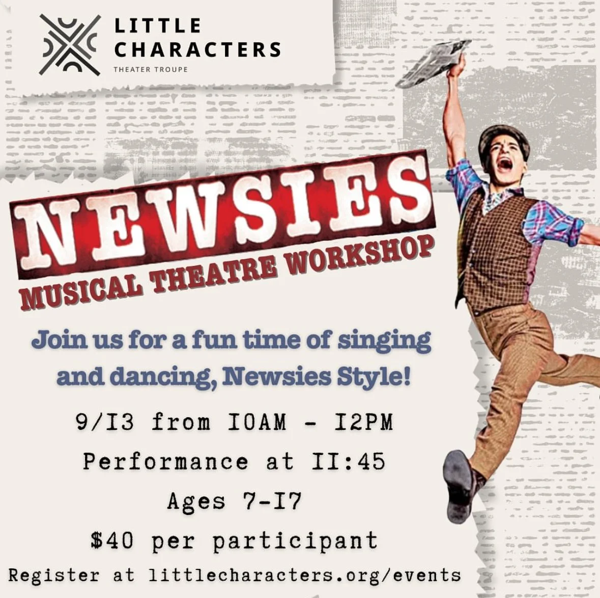 NEWSIES! Musical Theater Workshop