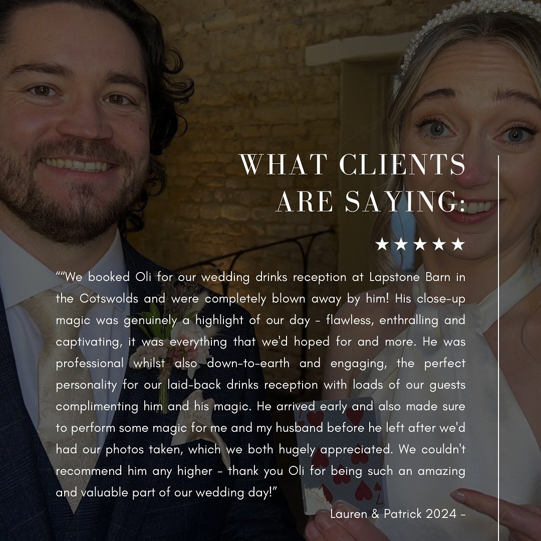 &ldquo;Genuinely a highlight of our day&rdquo; ☺️

&ldquo;Such an amazing and valuable part of our wedding day&rdquo; 🥹

This is why going the extra mile - arriving early, perfecting your craft, continuously improving, and being a friendly face - ma