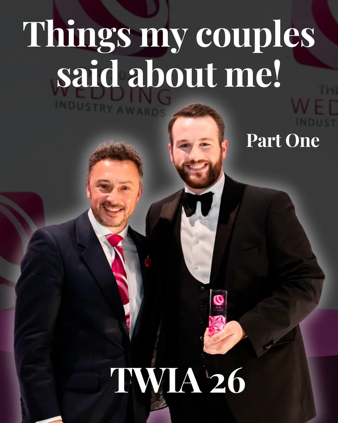 TWIA 2026 FEEDBACK ✨
Things my couples said about me&hellip;

I honestly can&rsquo;t thank you enough for your kindness and for voting for me for the @twia_official awards 🥰

Reading your reviews and putting this together has genuinely made me quite