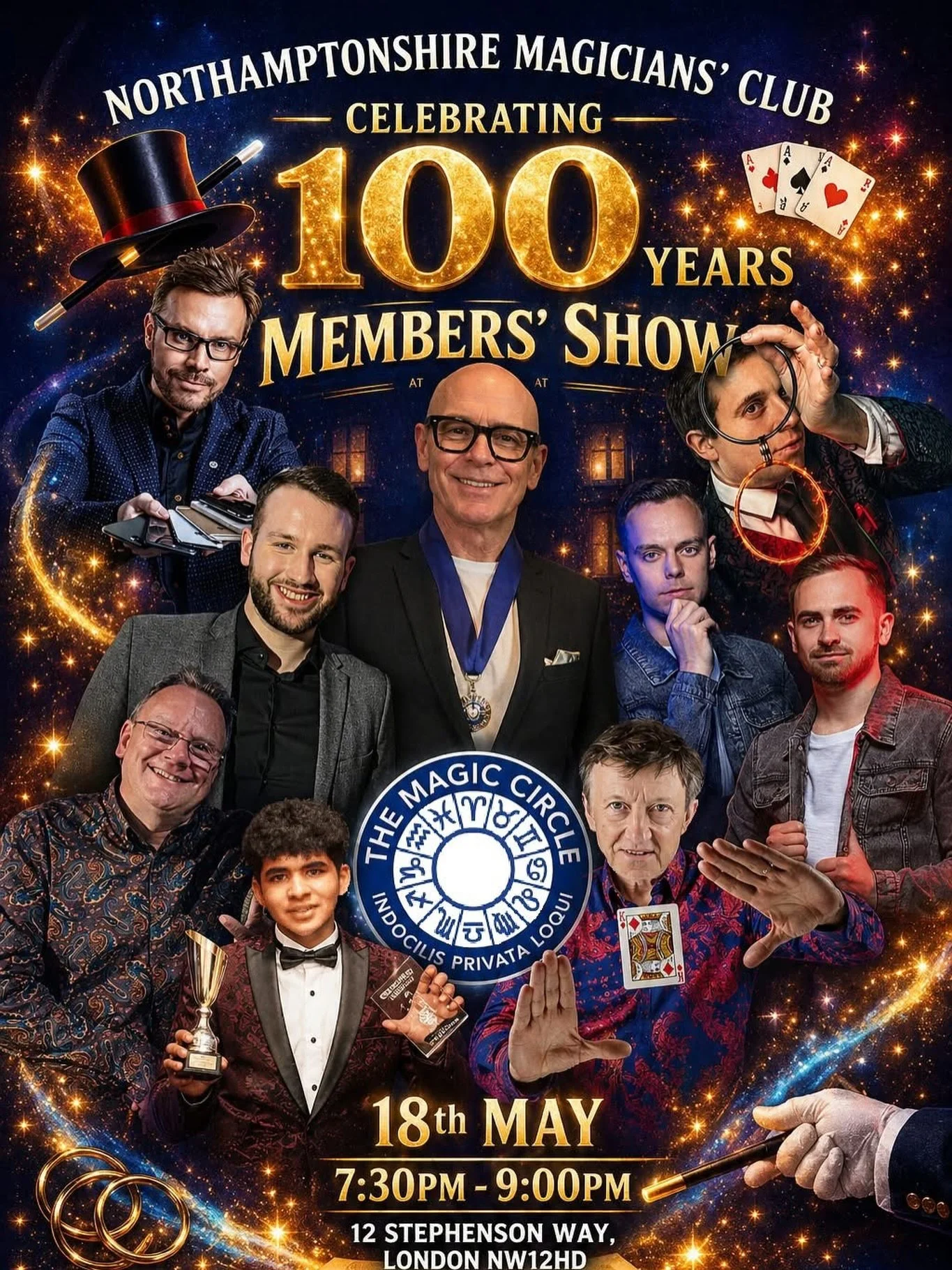 Hosting on THE MAGIC CIRCLE stage&hellip; 🎩

100 years of the Northampton Magicians&rsquo; Club.

A century of craft.
Built on history and respect for the art.

And this year&hellip;

I have the role of hosting it.

Proud to be part of it.

Follow t