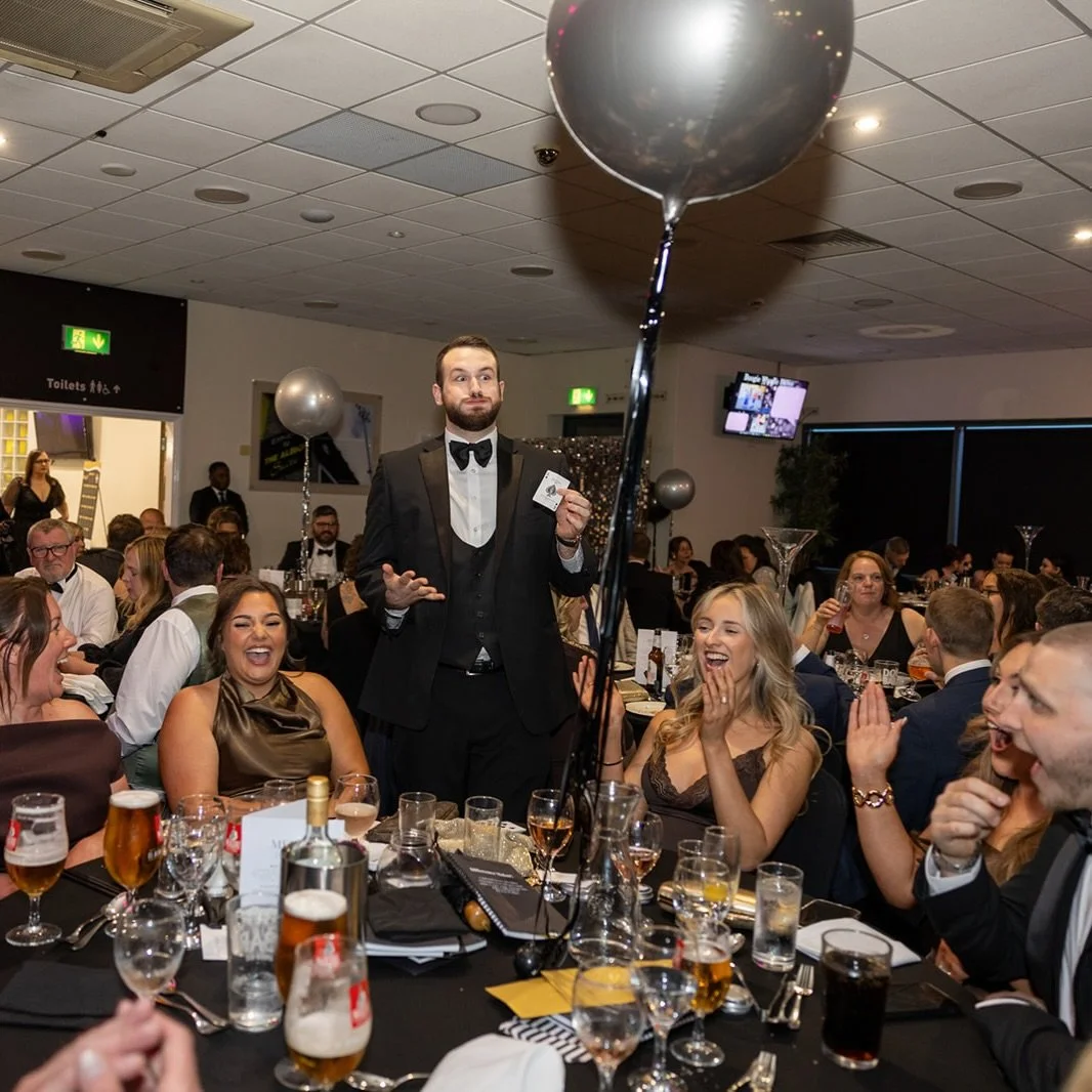 Formal doesn&rsquo;t have to mean boring 🖤

One moment it&rsquo;s a black tie awards night. The next the whole table is laughing, clapping,and completely locked in ✨

That&rsquo;s what great close up magic does.

It breaks the ice naturally. Brings 
