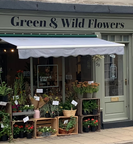 Wedding Floristry Shop with flowers on display outside the window