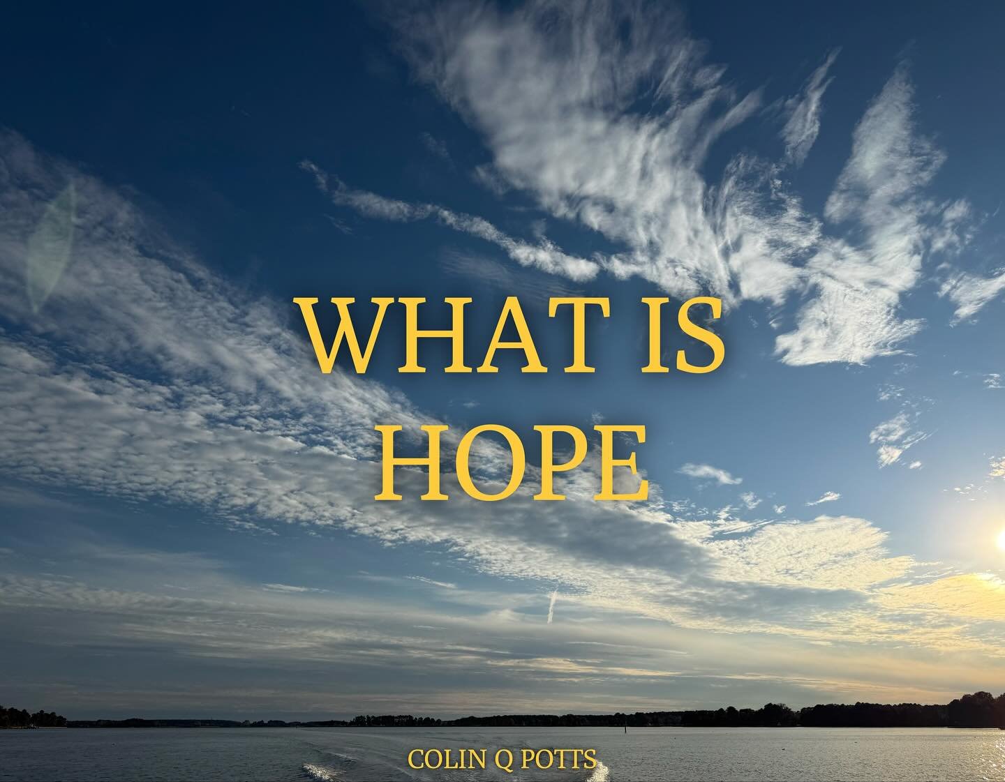 Hope isn&rsquo;t pretending everything&rsquo;s fine.
It&rsquo;s the quiet courage that says, &ldquo;This moment isn&rsquo;t forever.&rdquo;

Hope doesn&rsquo;t deny the hard things&mdash;it refuses to let them be the only things.
It&rsquo;s not about
