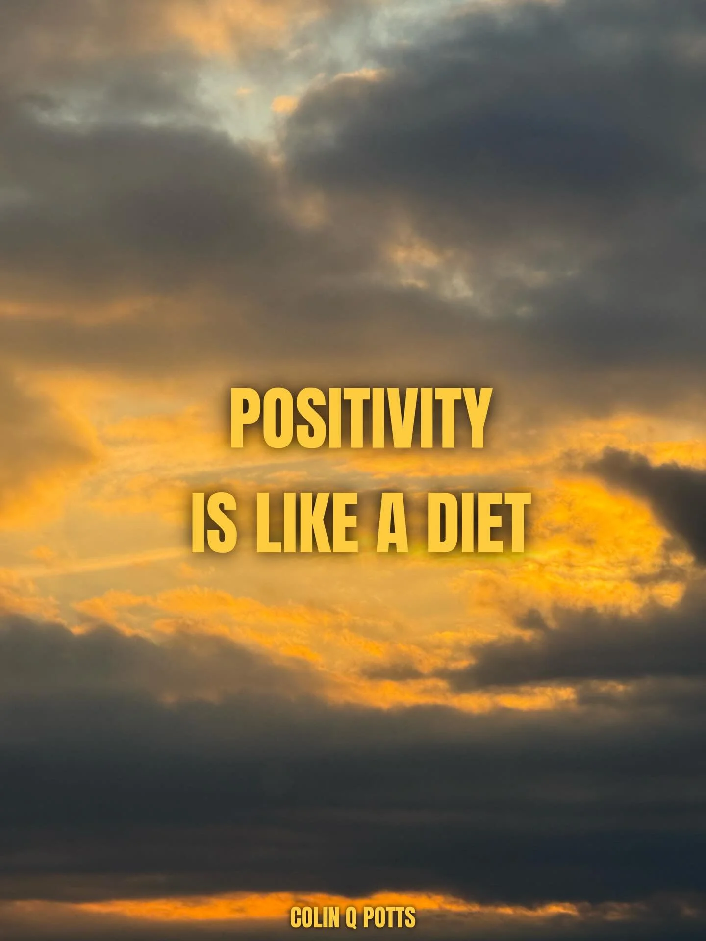 Positivity is like a diet.
Everyone wants it&mdash;until results take time.

A few bad days pass, and we quit.
Just like when the scale doesn&rsquo;t move and we fall back into old habits.

The secret isn&rsquo;t perfection.
It&rsquo;s recommitting w