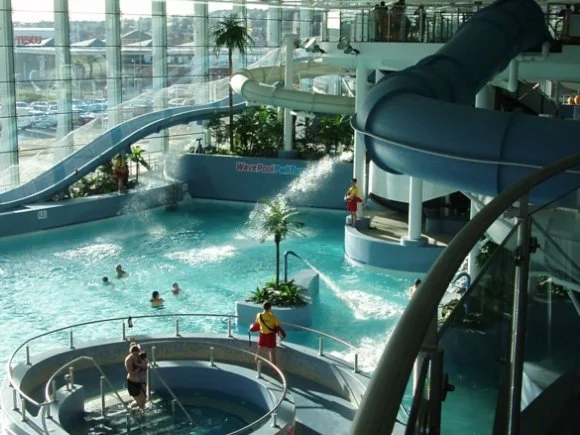 LC2 Waterpark, an indoor water park with lots of family-friendly options. It sports a 30ft climbing wall, 4 storey aquatic themed Play area, multi-purpose double sports hal, gym, spa and Wales’ first ever indoor surf simulator - the Boardrider.