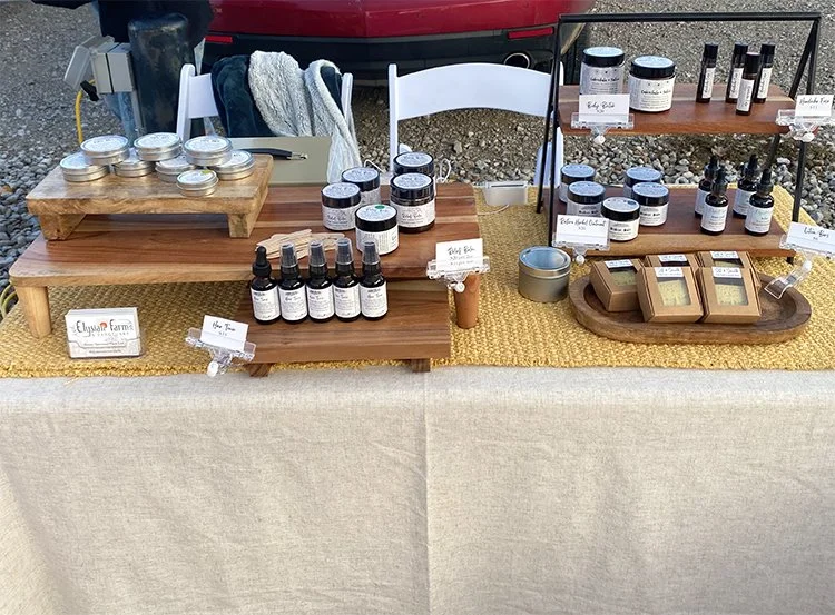Vendor Table with a variety of our herbal products