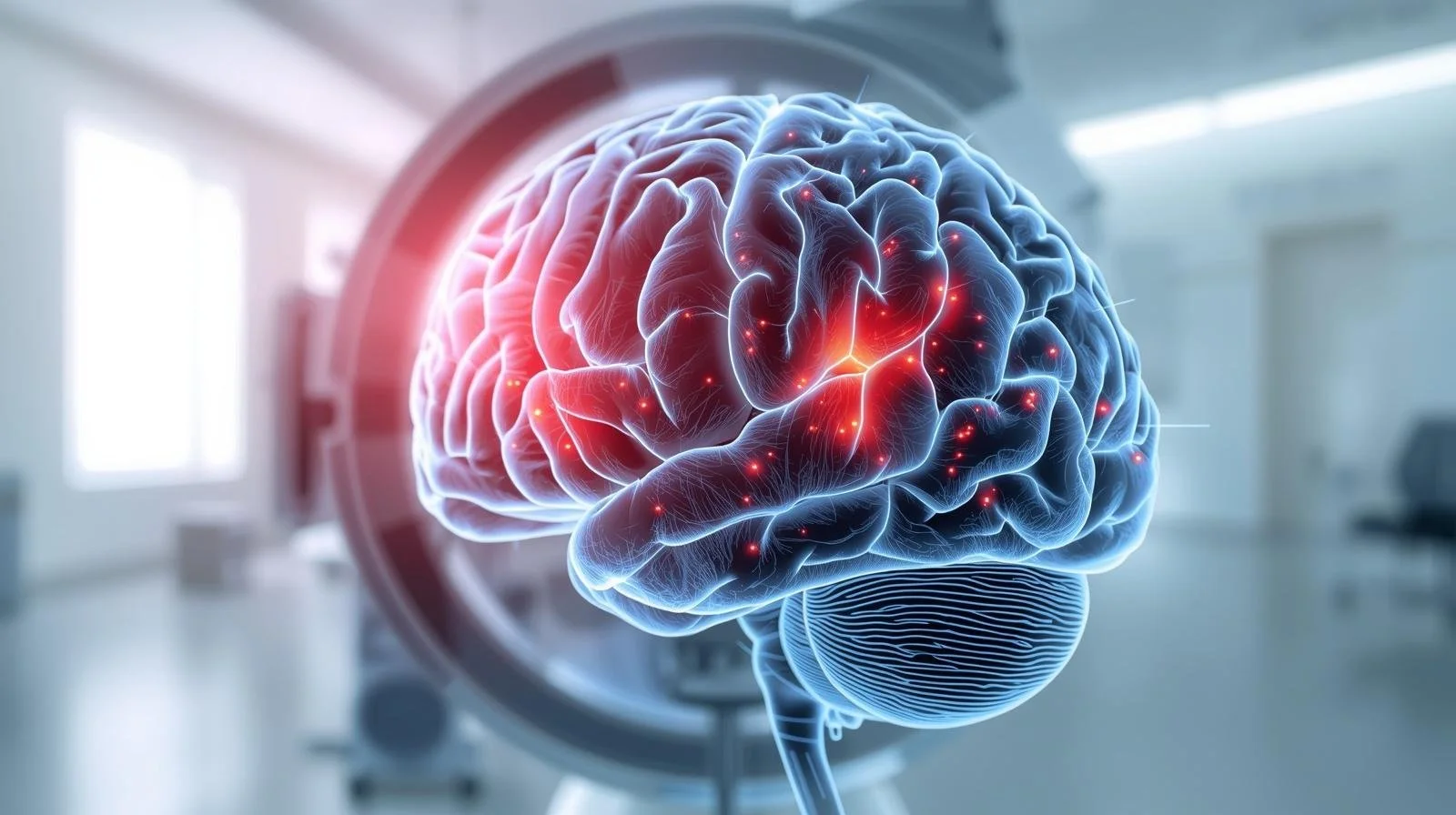 Image of Brain with screening and highlightedareas