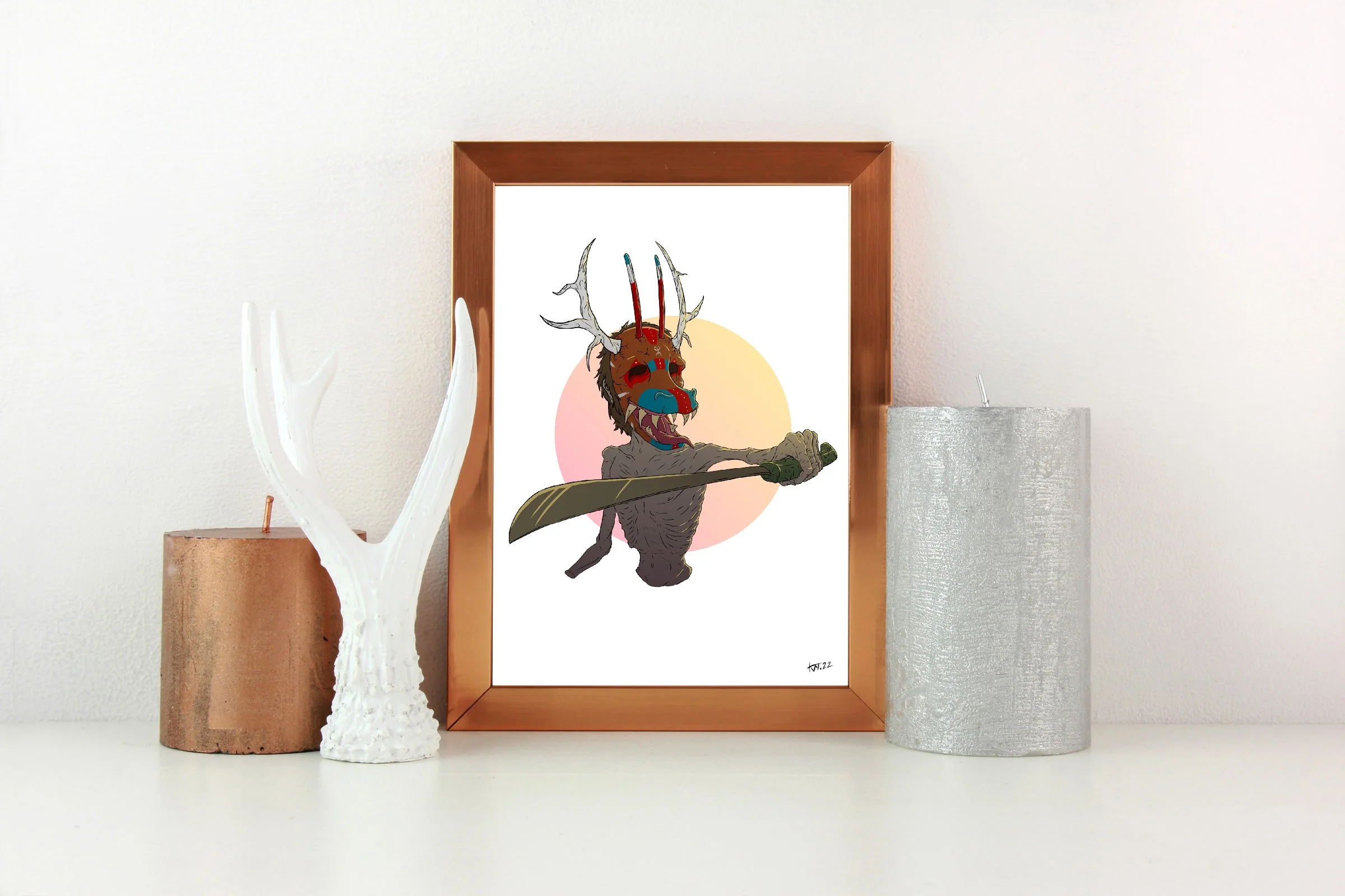 Vejigante Machetero Art Print 5x7 Lifestyle.jpg