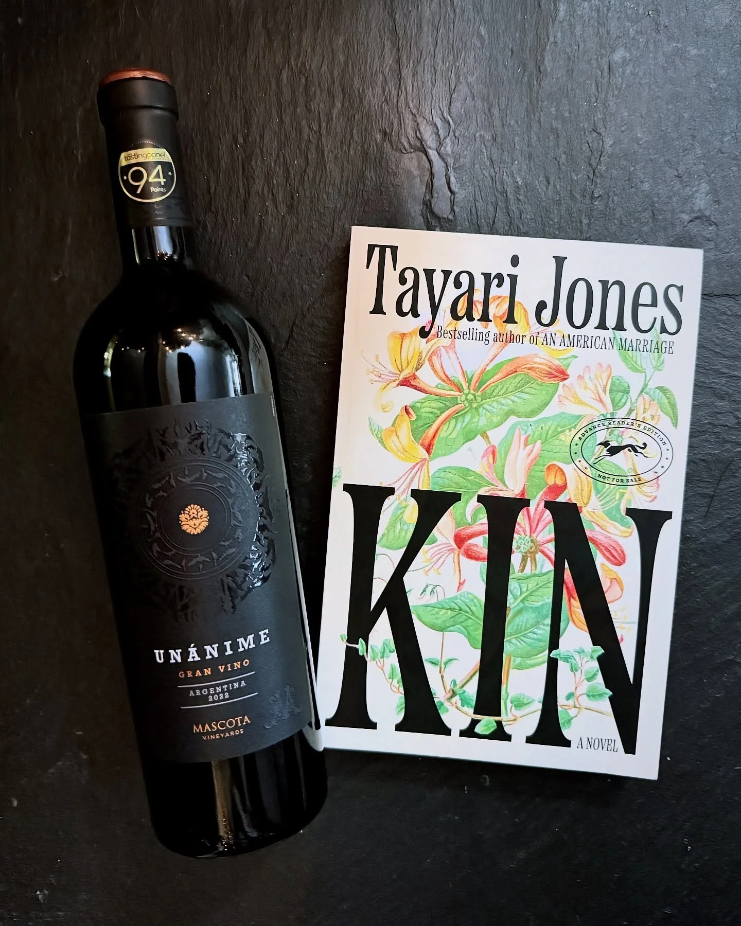 My weekly pairing. 📚🍷 I&rsquo;ve been waiting for my holiday break to dive into this book + wine!! ✨

📖 Thank you @aaknopf for gifting me one of my most anticipated reads of 2026, KIN by @tayari! I still remember how so many of us were going throu