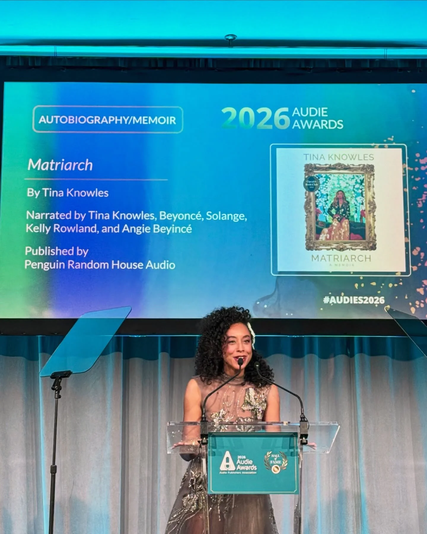 Getting to witness this in person &mdash; Unreal!! Congratulations to team @prhaudio and the voices behind the magic! 🎉🎧📖

✨

#PRHAudio #Audies2026 #AudiobookLover #SpinesVines #Audiobooks