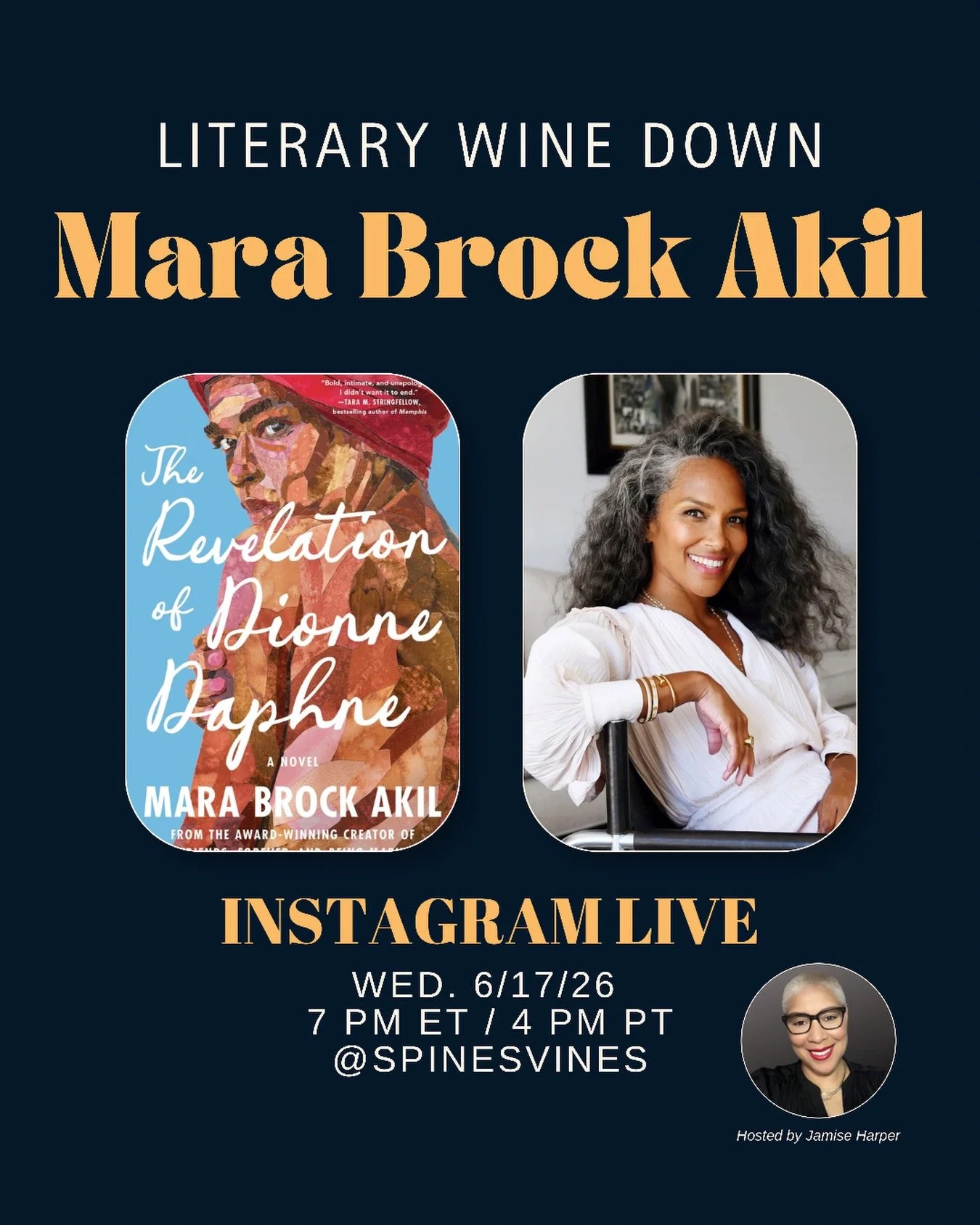 📣 SAVE THE DATE!! You don&rsquo;t want to miss this one! I&rsquo;m thrilled to announce that the next Literary Wine Down guest is @marabrockakil. 👏🏽✨

From Girlfriends to The Game to Being Mary Jane, her storytelling has shaped conversations, crea