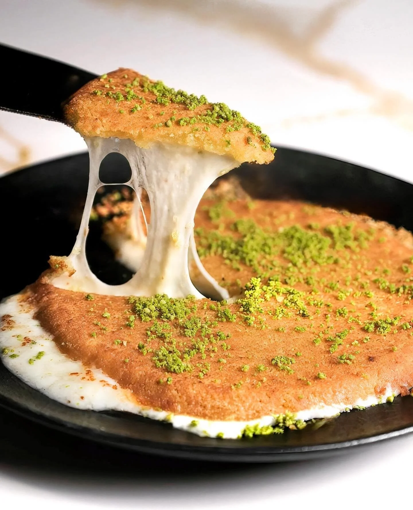 Fresh from the oven. 🥧✨⁠
⁠
If you haven&rsquo;t tried the Kunafa at Saba Foods, you&rsquo;re missing out. It&rsquo;s all about that delicious contrast&mdash;crispy golden phyllo soaked in fragrant syrup and topped with crushed pistachios and the goo