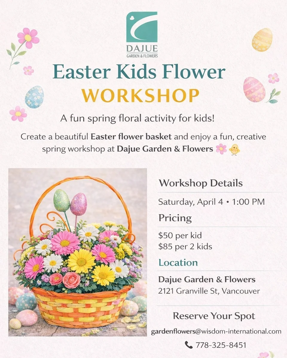 Easter Flower Workshop for Kids at Dajue Garden & Flowers