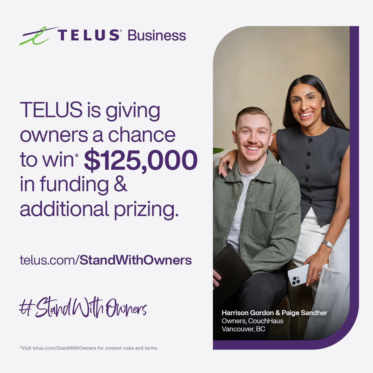 TELUS #StandWithOwners is back - Win* $125K