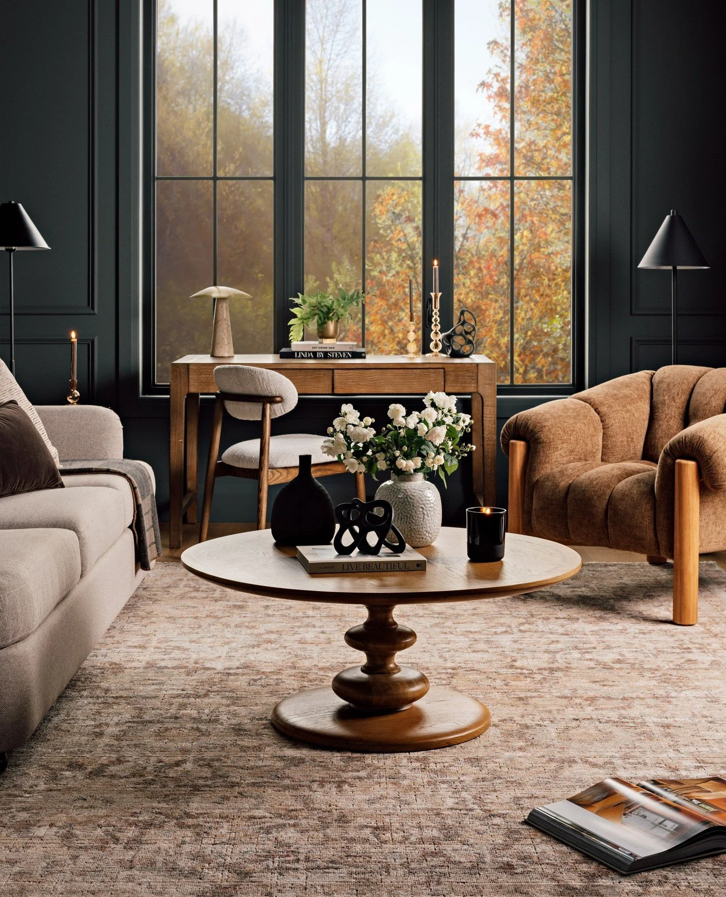 Give your space a cozy transformation with Urban Barn&rsquo;s latest fall collection! ✨🍂⁠
⁠
Warm wood furniture, cozy sofas, rich brown tones, and classic flannel patterns bring all the best parts of autumn into your home. With pieces that combine s
