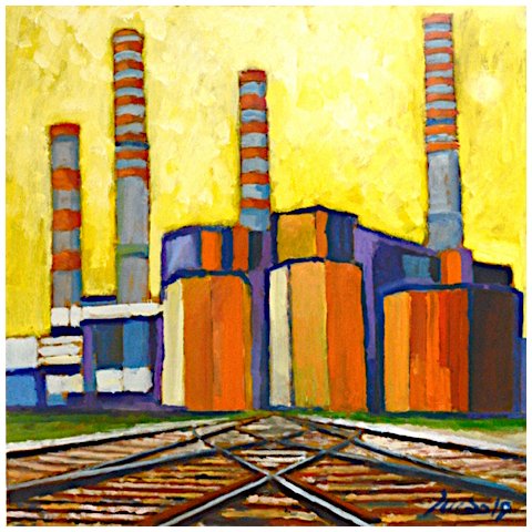 CIMINIERE - olio su tavola cm 75 x cm 75