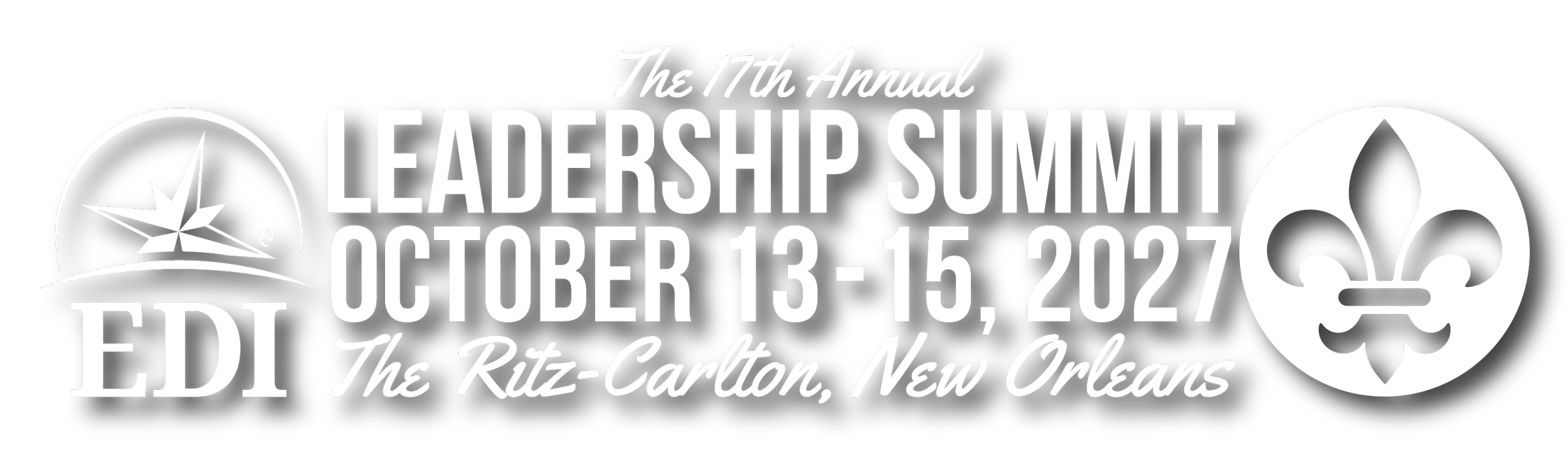 Logo for the 17th Annual EDI Leadership Summit from October 15-17, 2027 at the Ritz-Carlton, New Orleans.