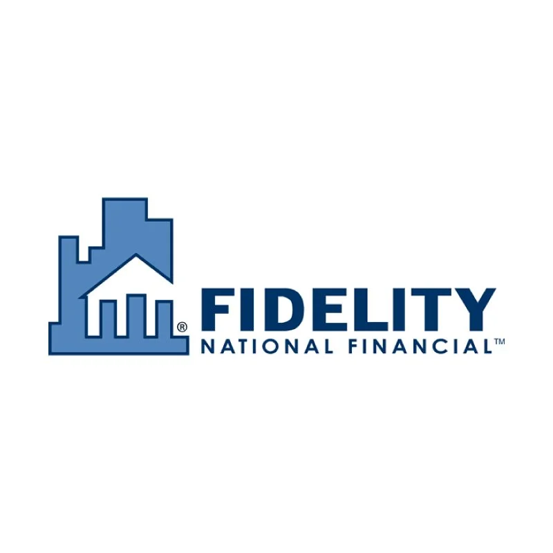 Fidelity National Financial logo featuring a stylized house and city skyline with the company name.