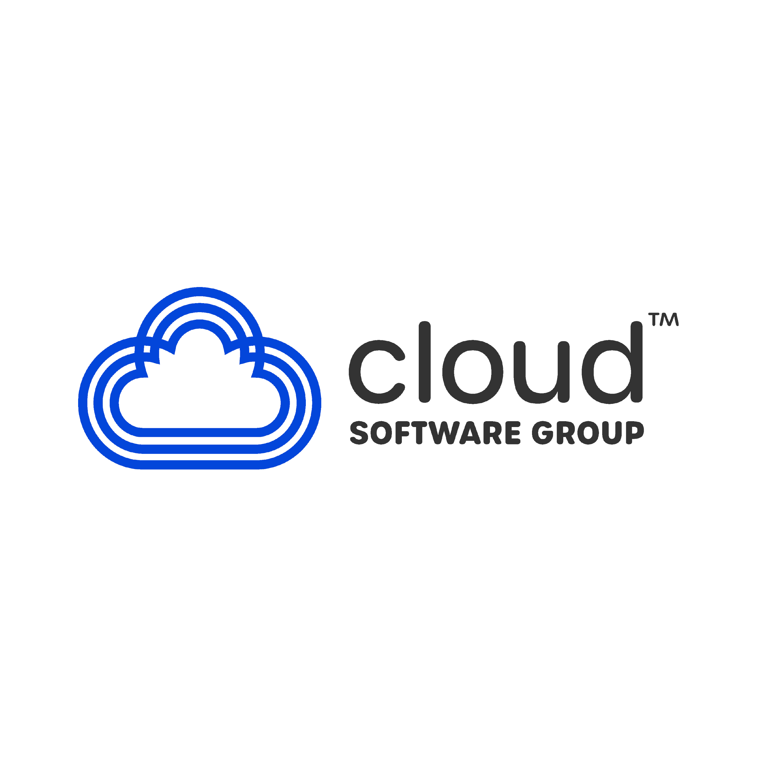Logo of Cloud Software Group with blue cloud icon and company name in black text.