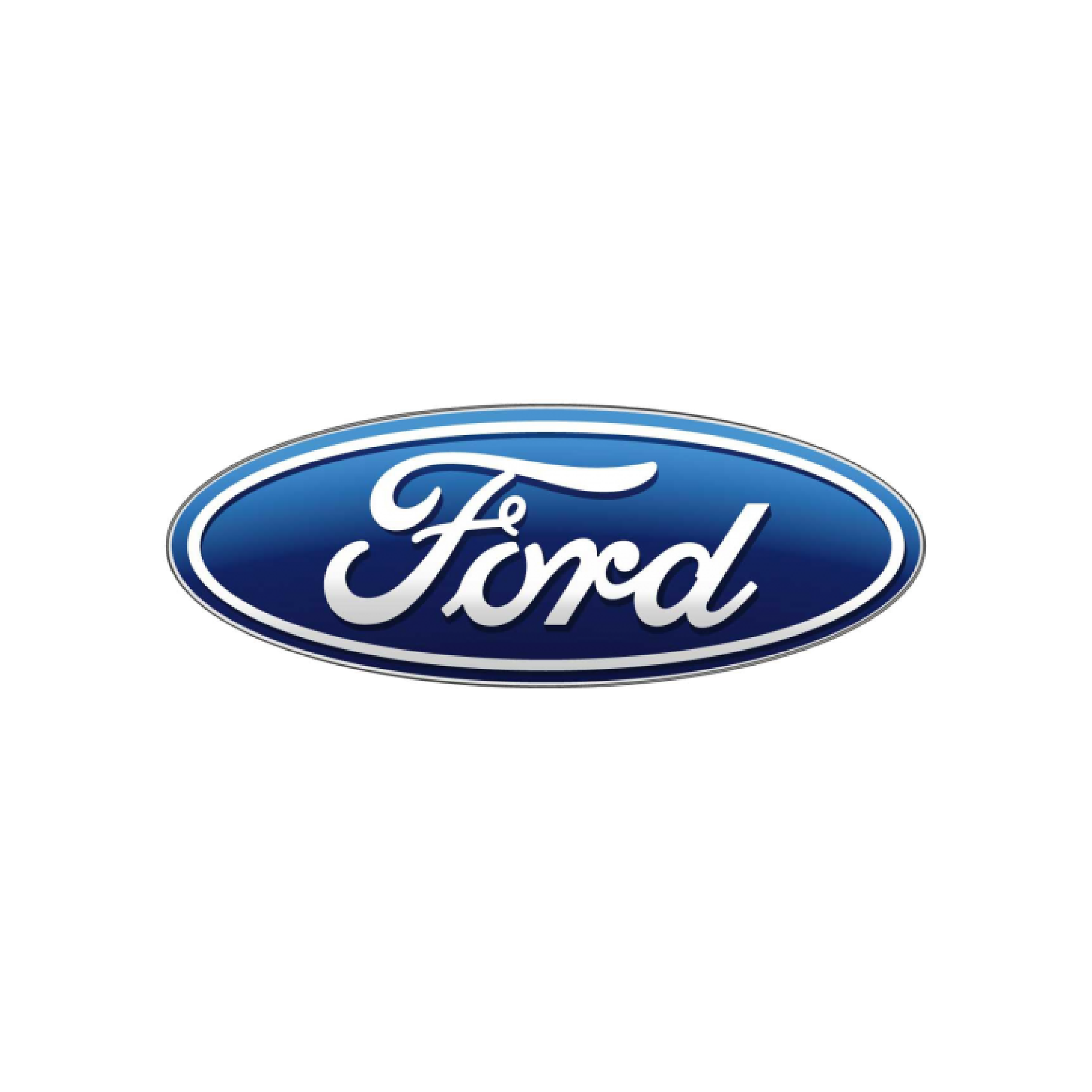 Ford logo in blue and white.