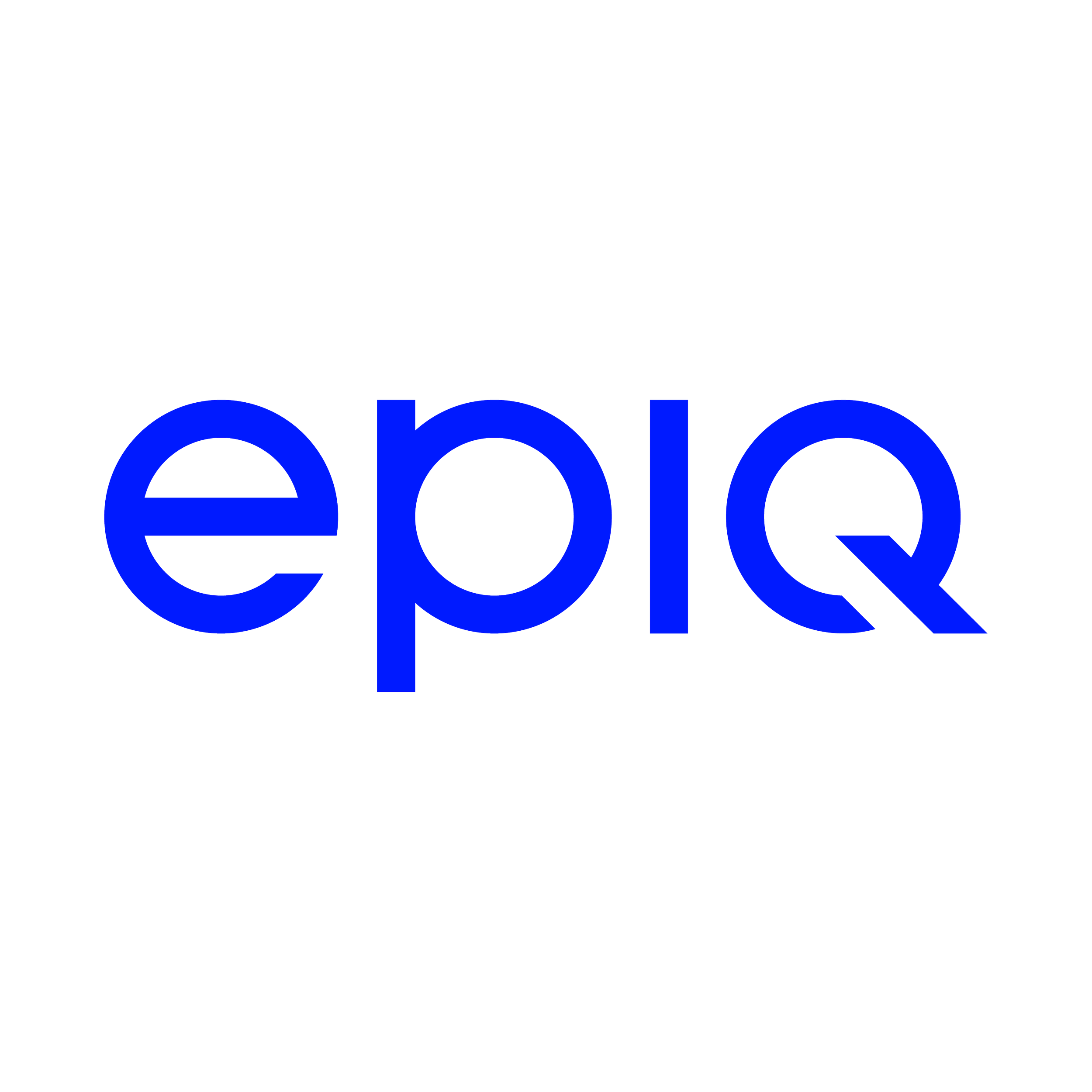 Tech blue logo for Epiq Global.