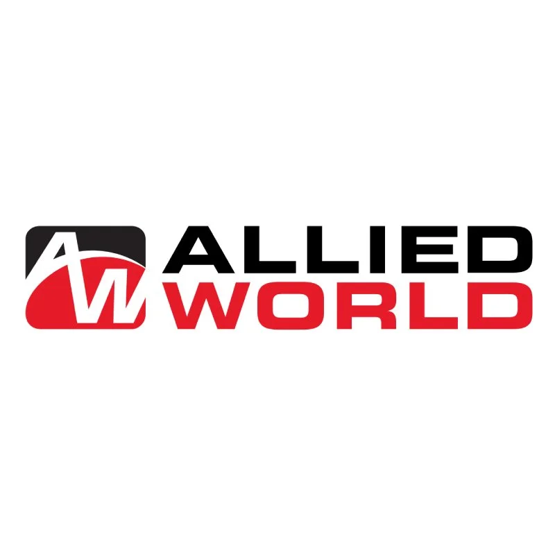 Allied World logo with a stylized red and black emblem and the words 'ALLIED WORLD' in black and red text.