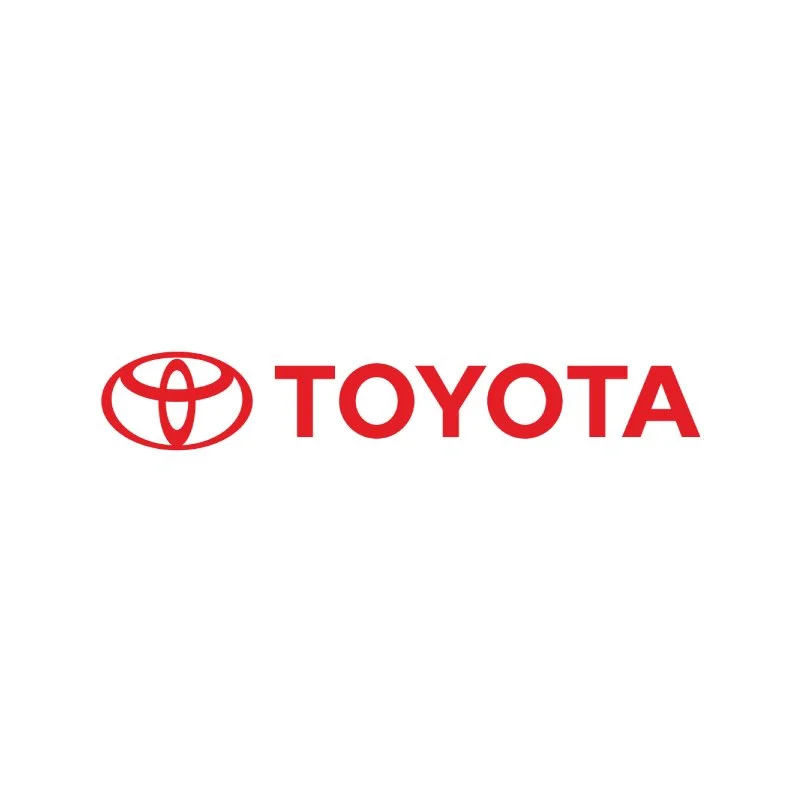 Toyota logo with the brand name in red letters.