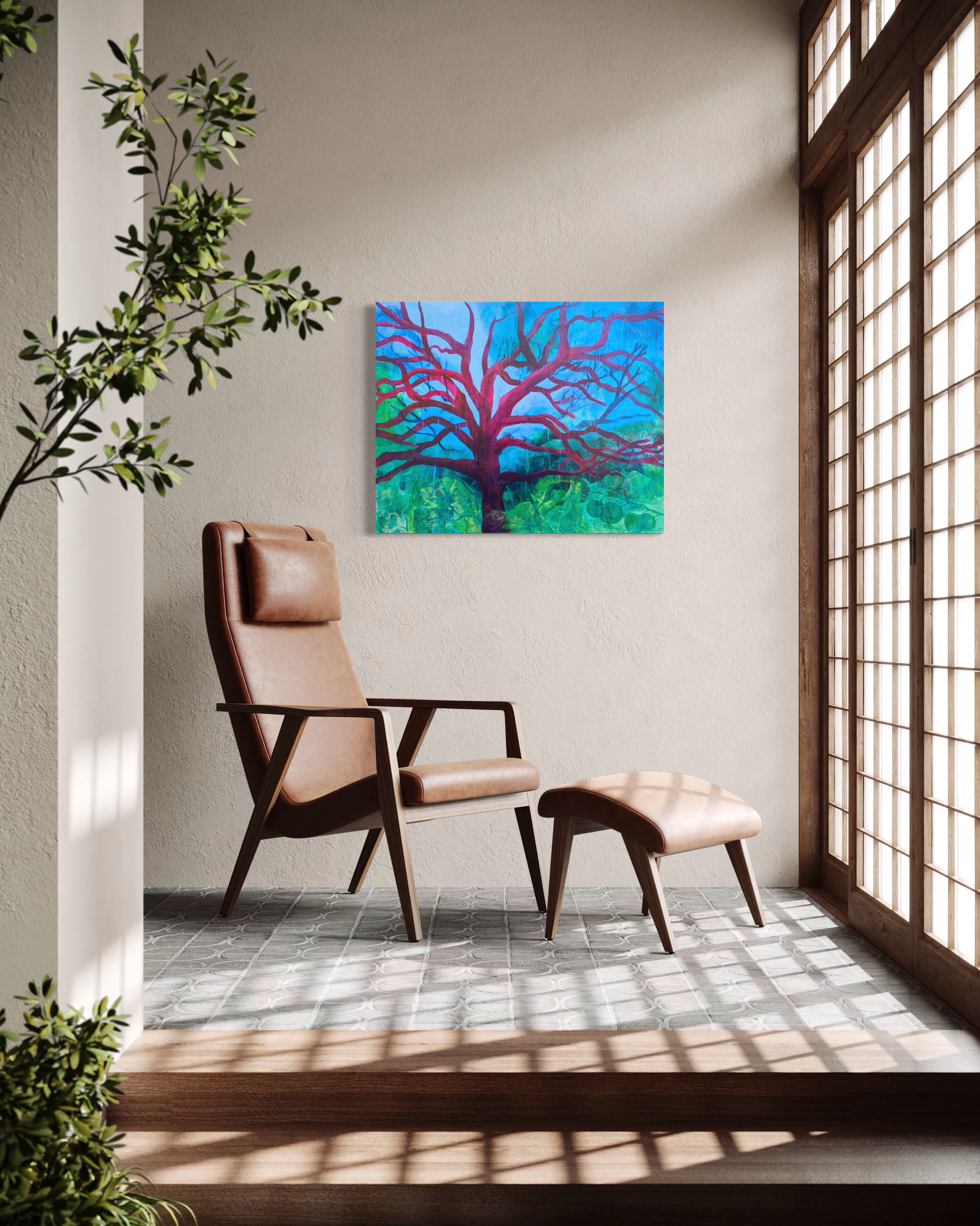 Fertile Grounds, Acrylic and Mixed Media on cradled wood panel, 24 x 30, $1100