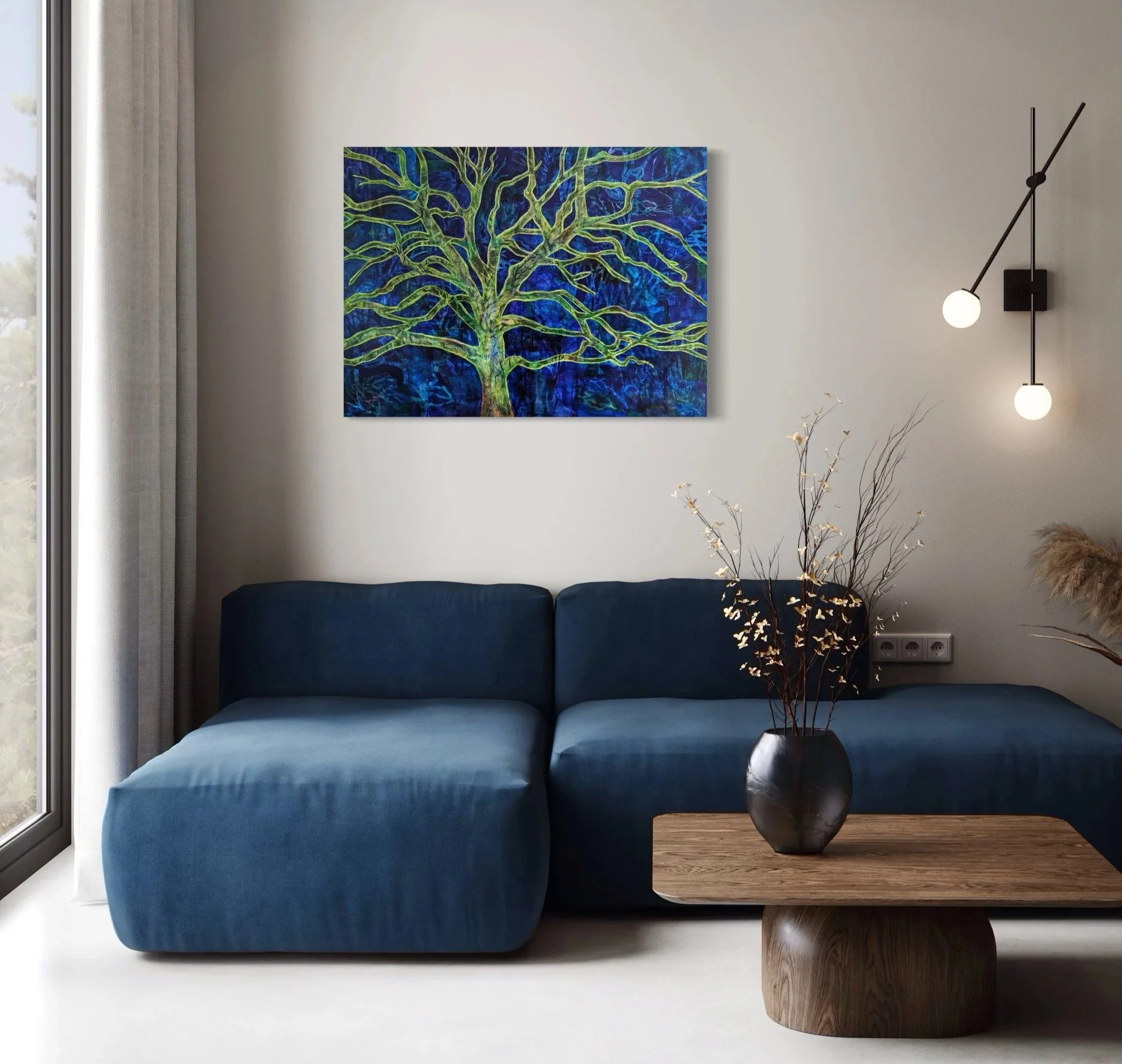 The Stories I Could Tell, Acrylic and Mixed Media on cradled wood panel, 30 x 40, $1600