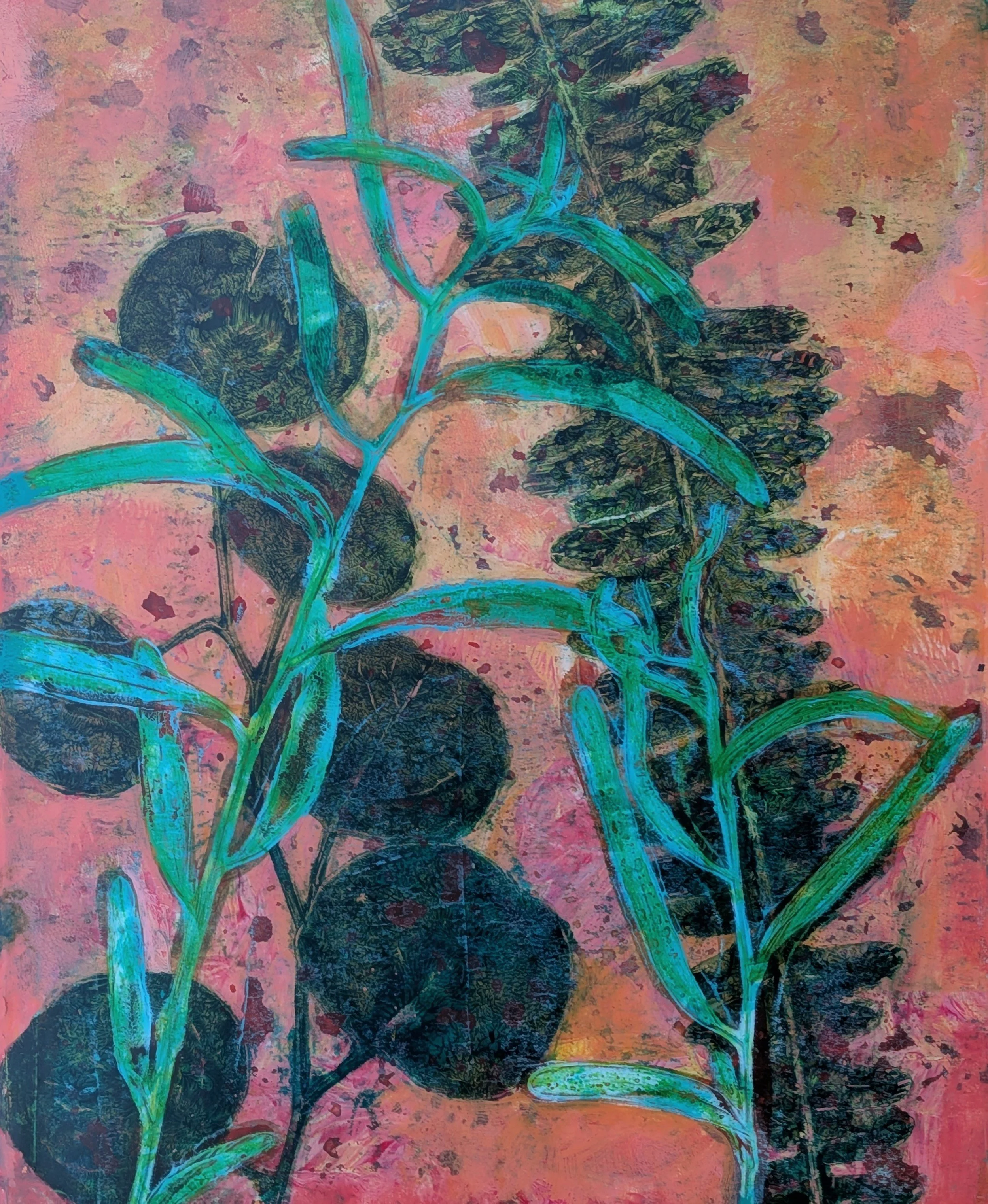 Happy Dance, Acrylic and Mixed Media on cradled wood panel, 10 x 8, $200