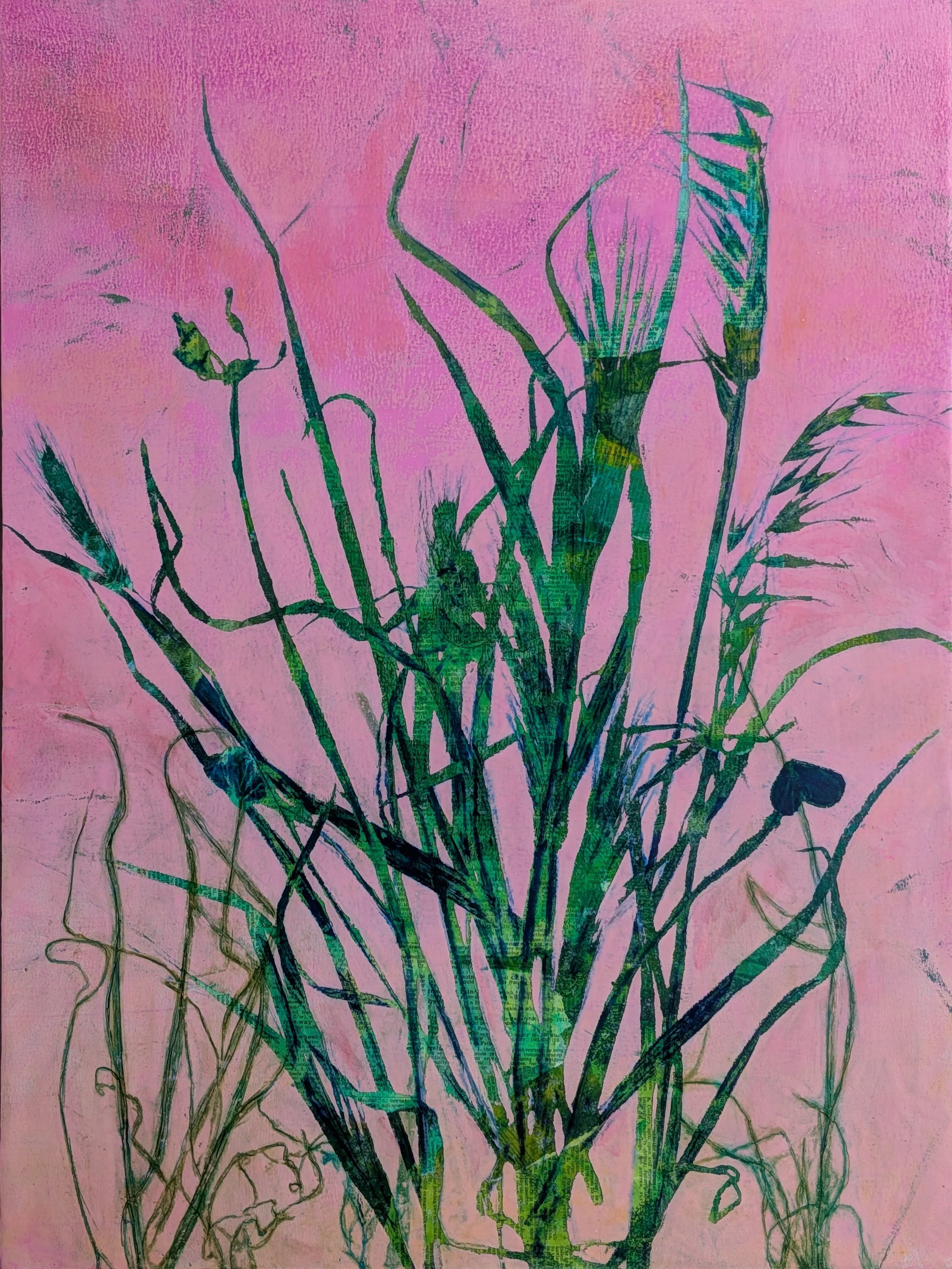 Wishin' and Hopin', Acrylic and Mixed Media on cradled wood panel, 24 x 18, $850