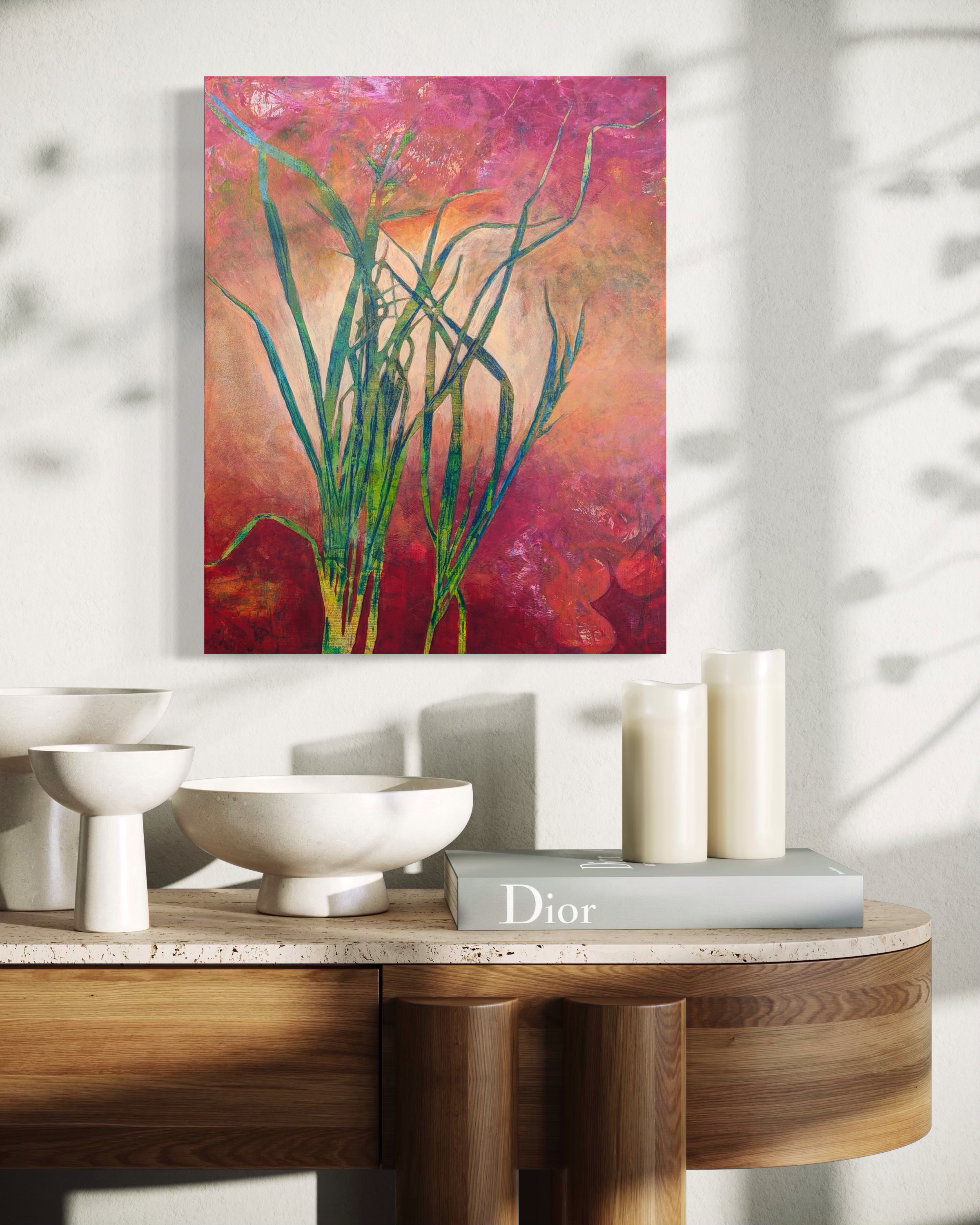 Boomerang, Acrylic and Mixed Media on cradled wood panel, 20 x 16, $700