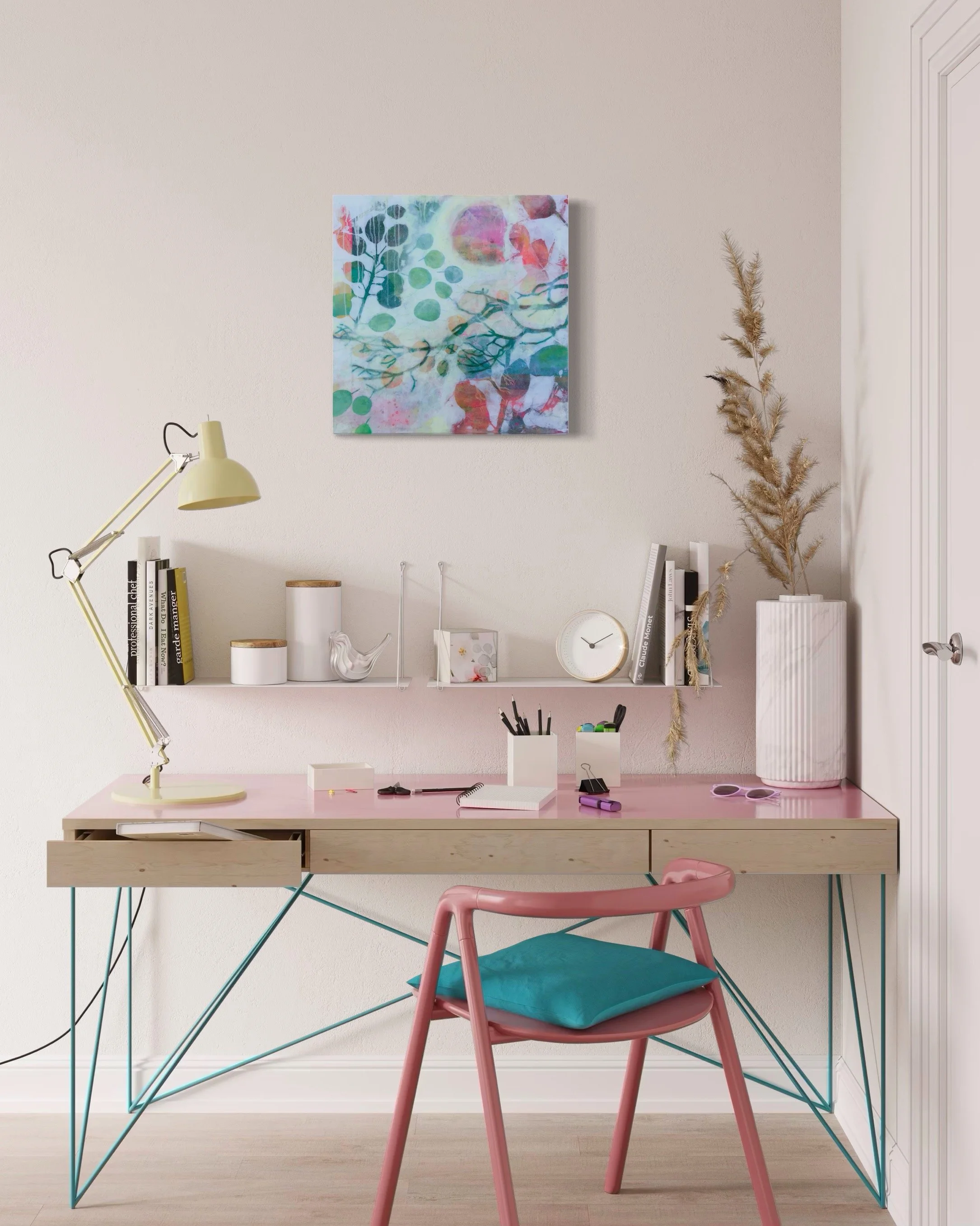 Have Hope, Acrylic and Mixed Media on cradled wood panel, 18 x18, $700