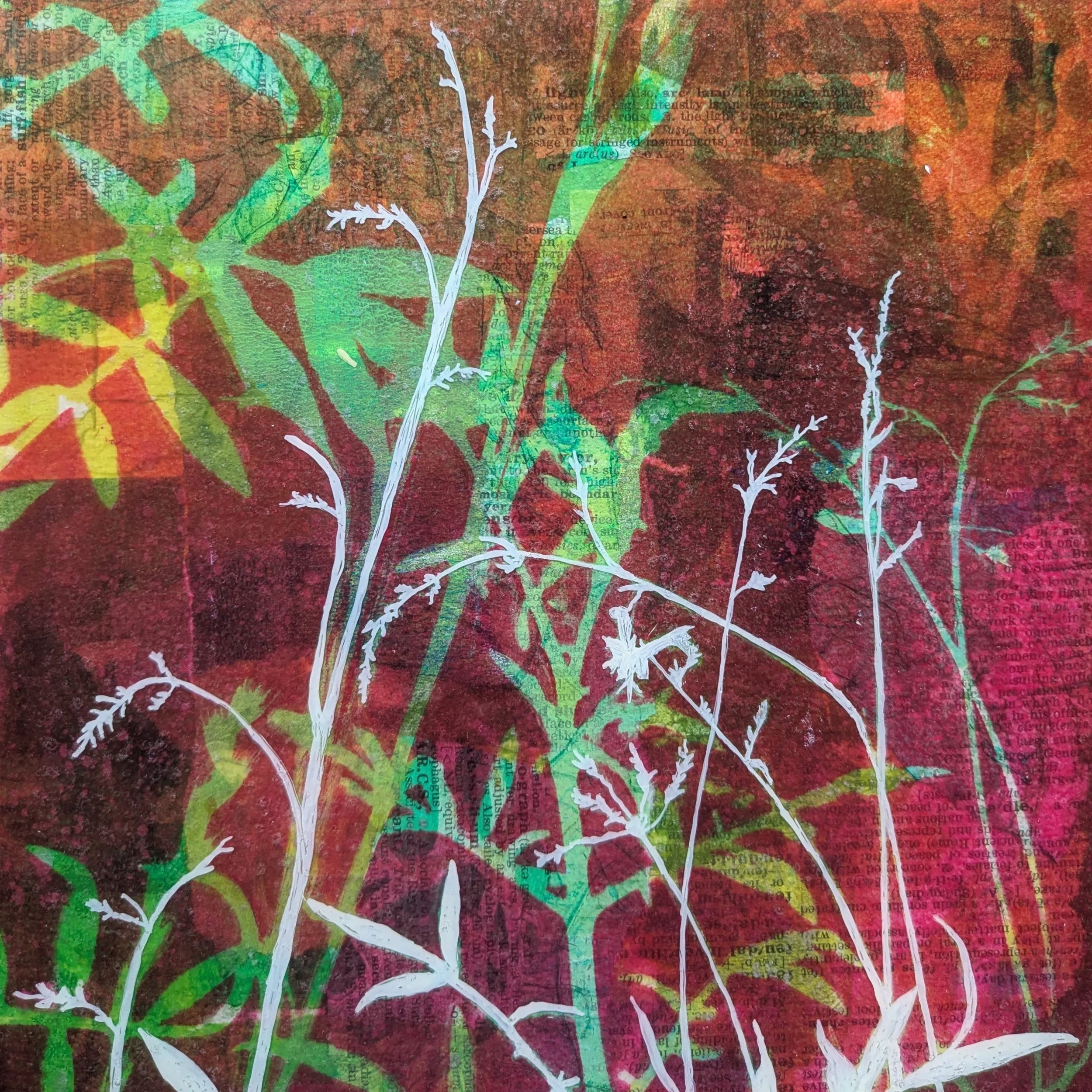 Come What May, Acrylic and Mixed Media on cradled wood panel, 8 x 8, $160 
