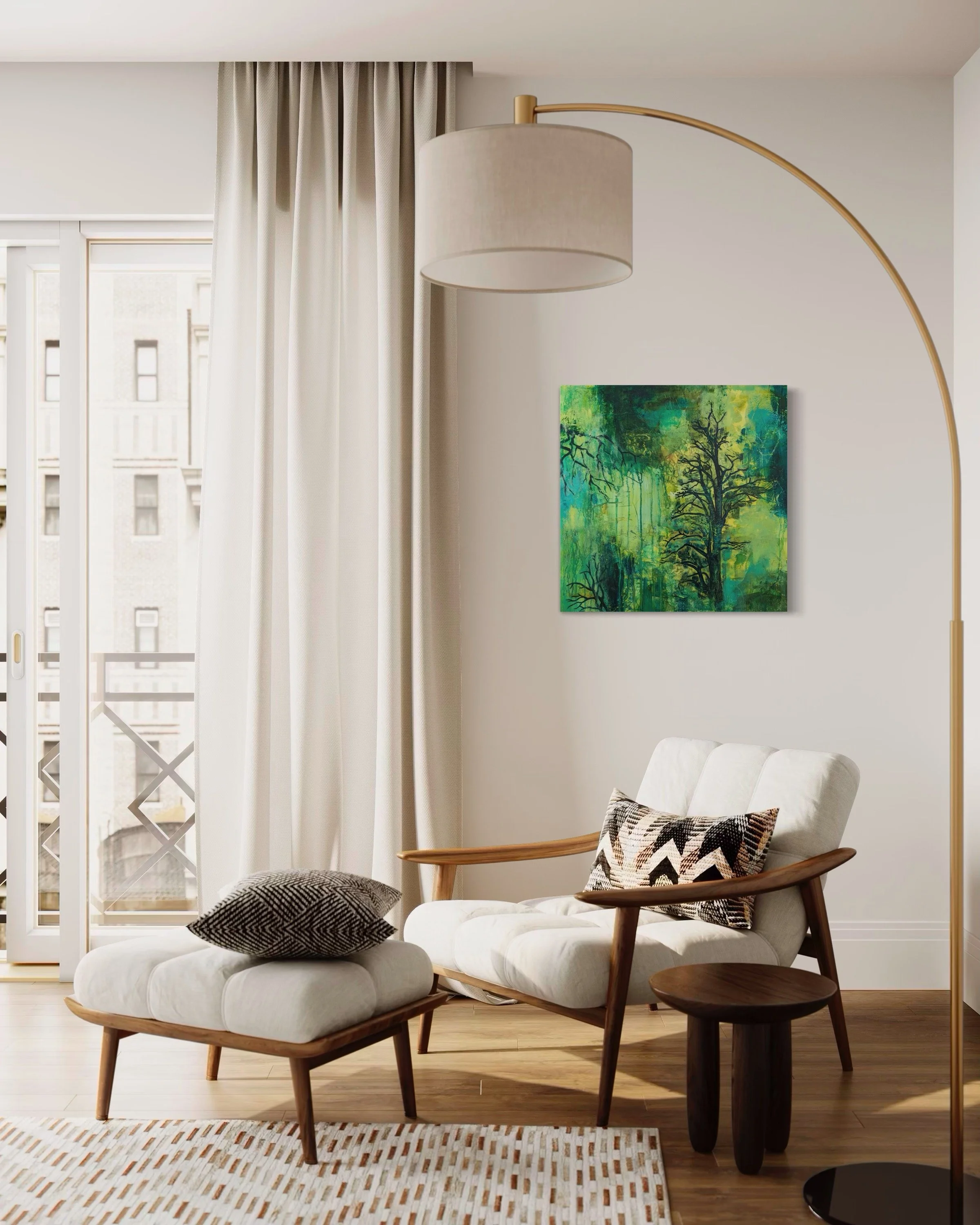 Methuselah's Cousin, Acrylic and Mixed Media on cradled wood panel, 24 x 24, $950