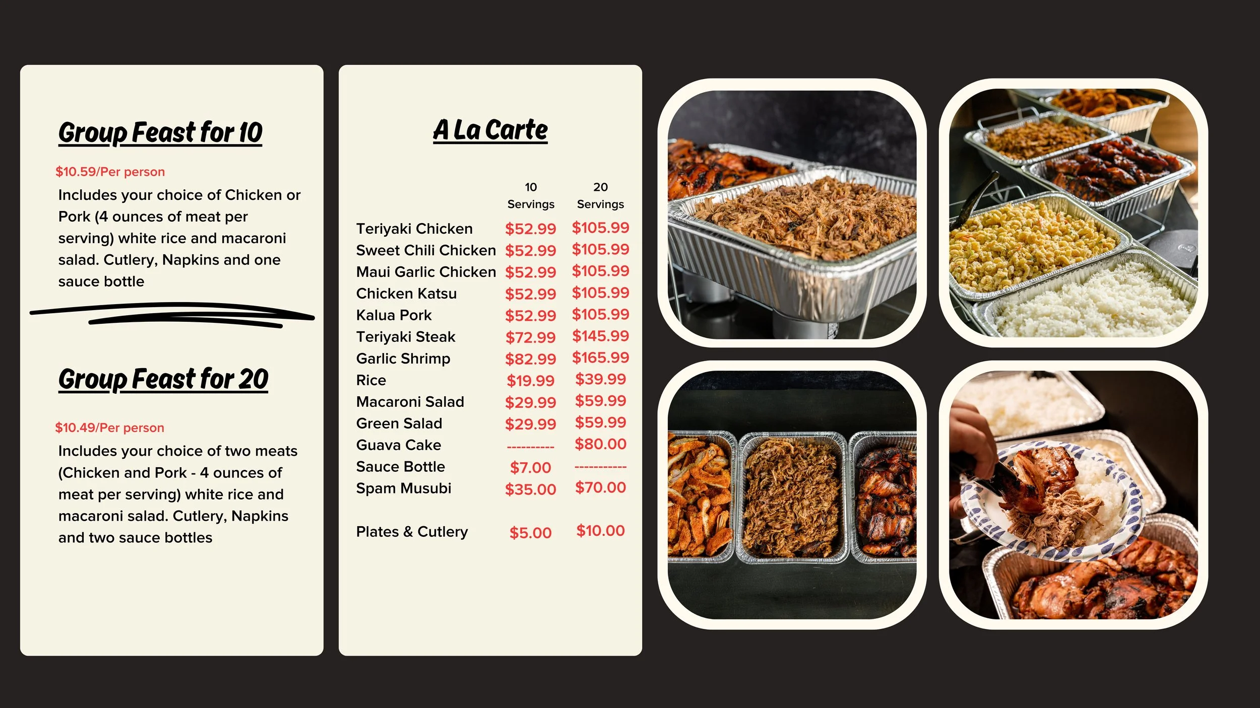 CATERING — Kokonut Island Grill