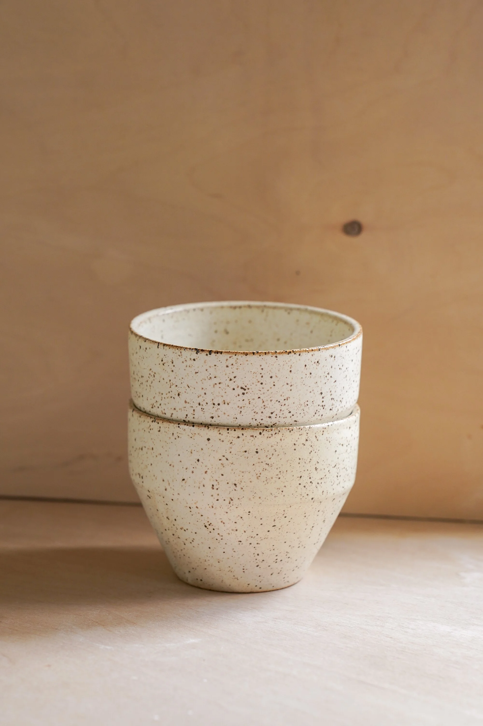 Speckled Cream Angled Cappuccino Cup