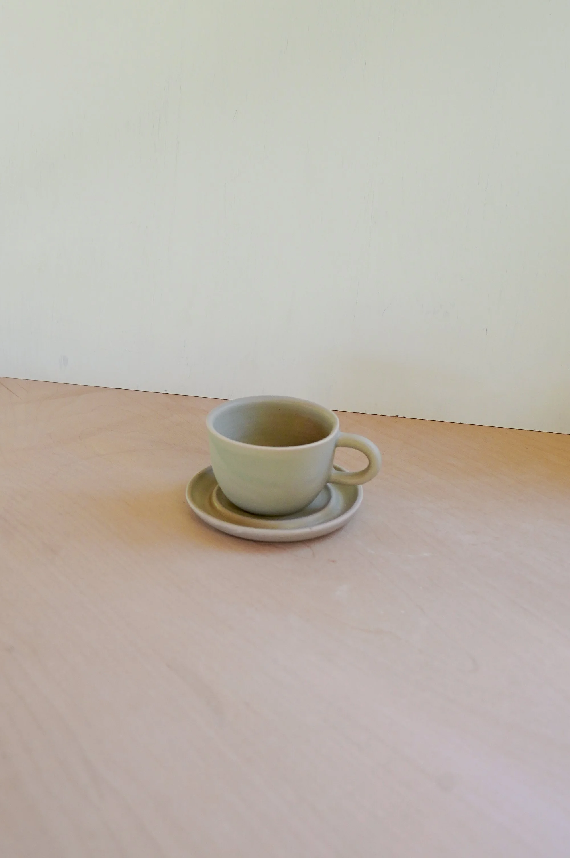 Sage Espresso Mug and Saucer