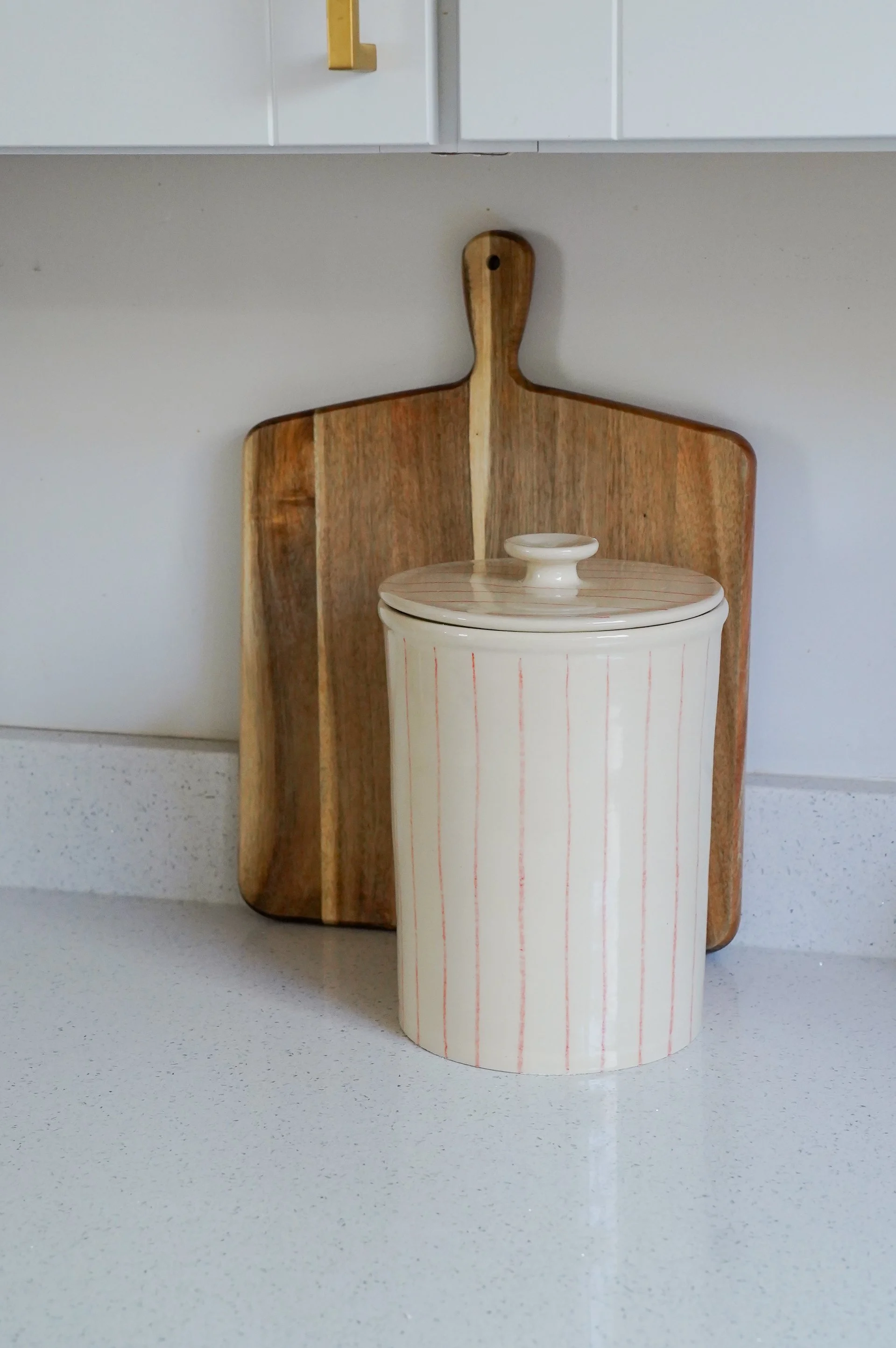 Red Lines Flour Canister