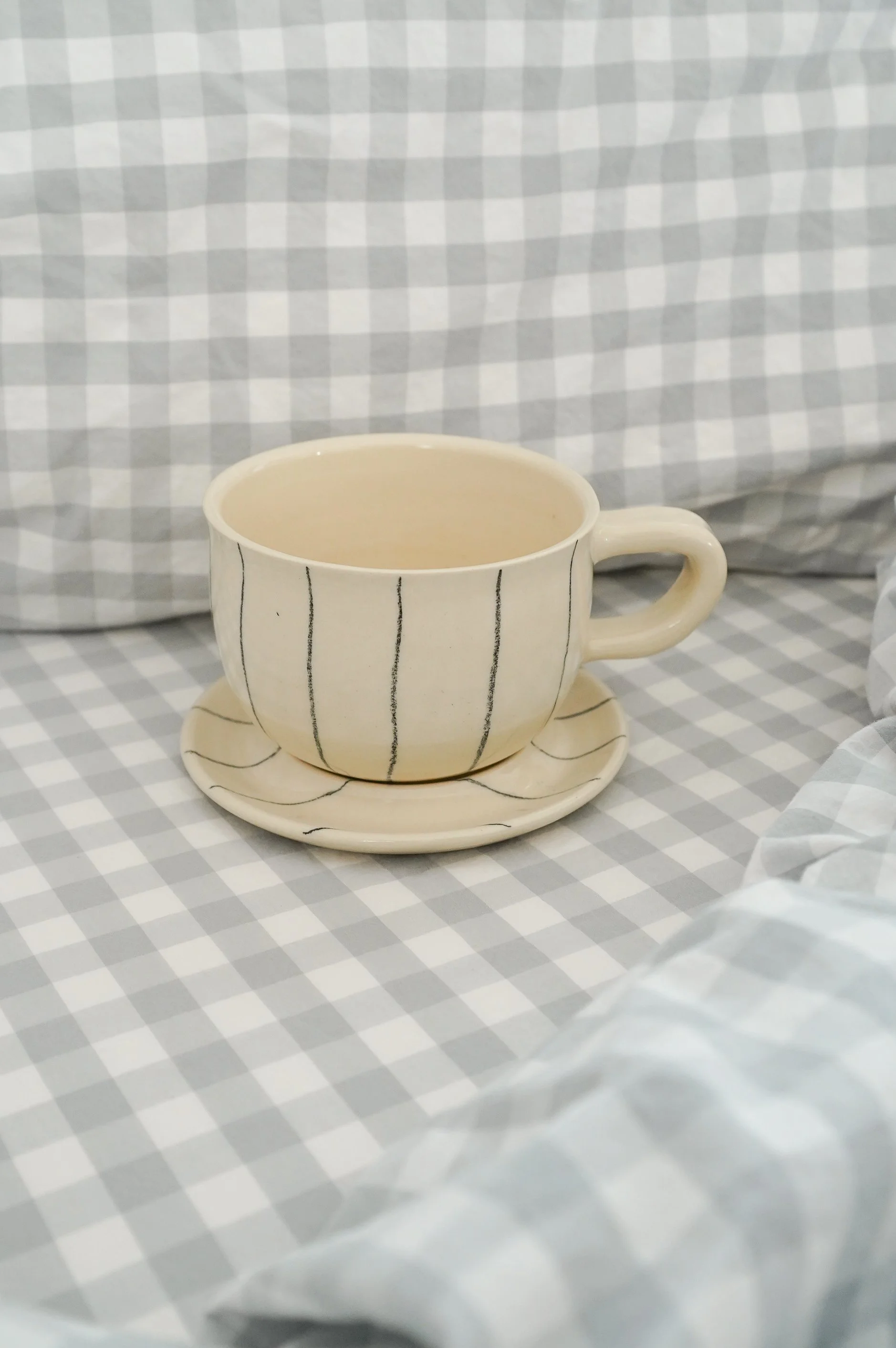 Lines 12 oz Mug and Saucer